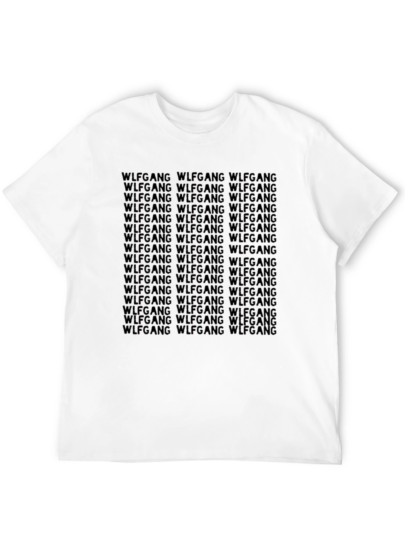 WLFGANG Text Pattern T-Shirt - Black