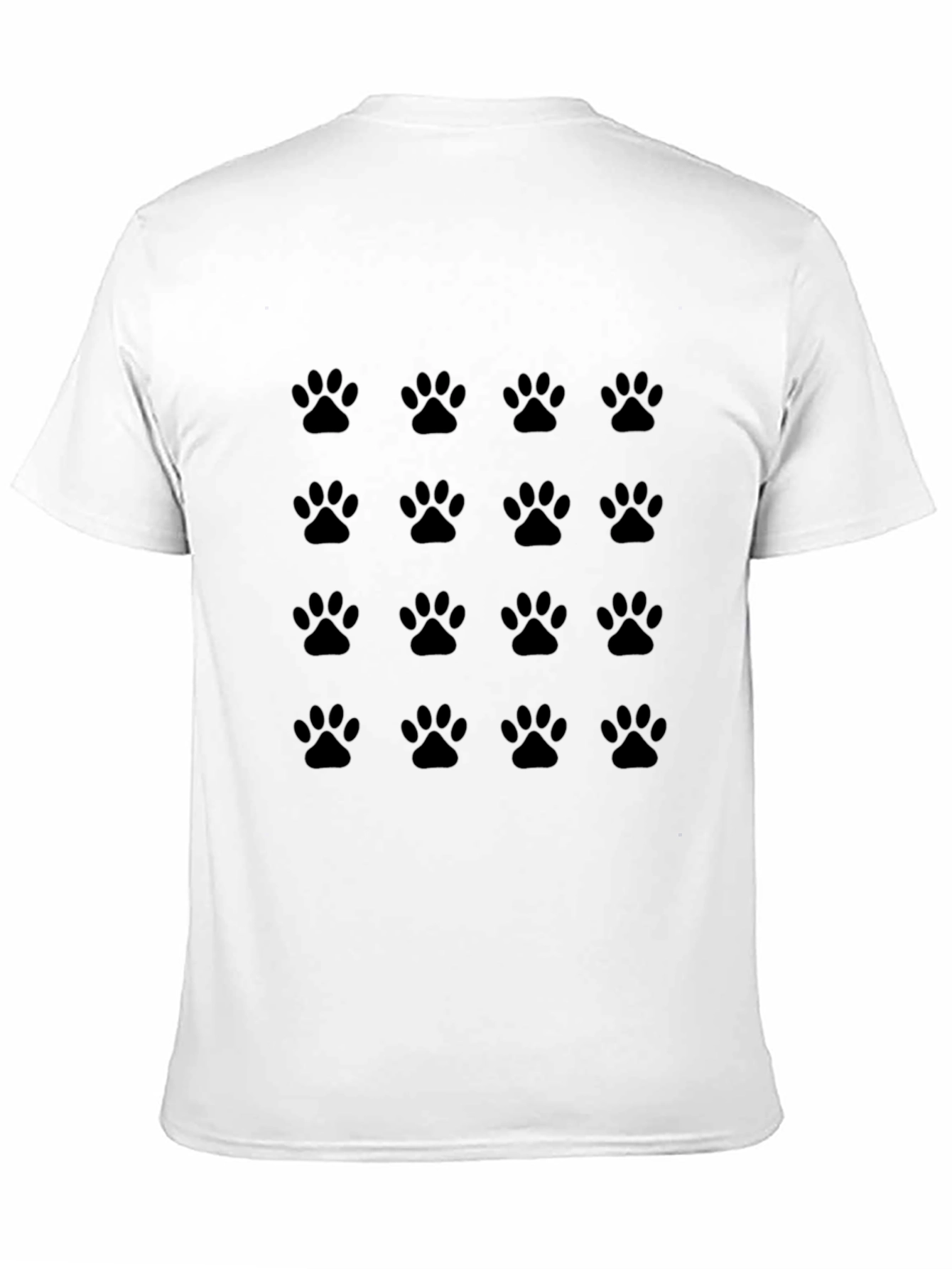 Paw Print Pattern Black T-Shirt
