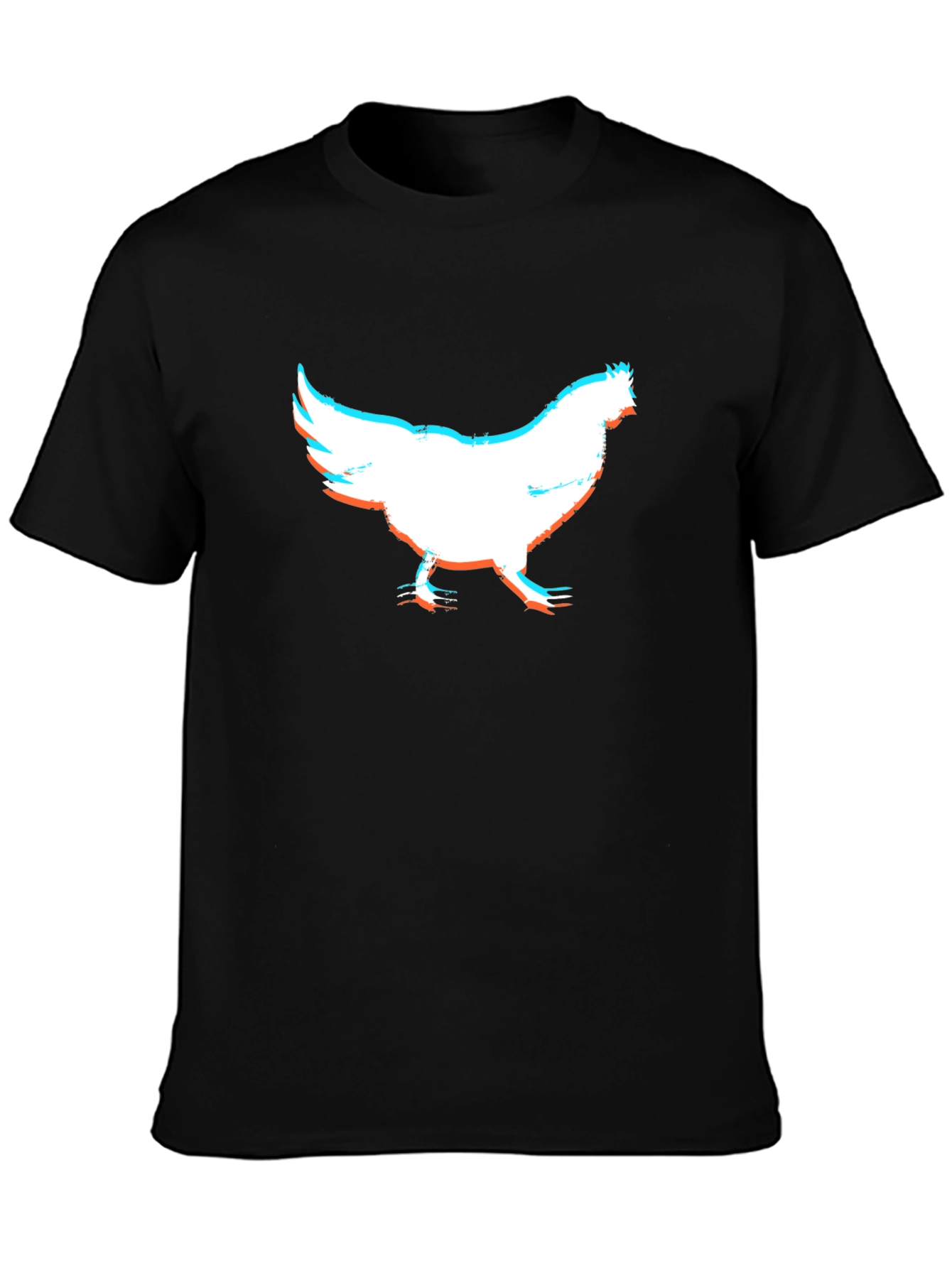 Chicken Silhouette Graphic Tee - Quirky Black T-Shirt