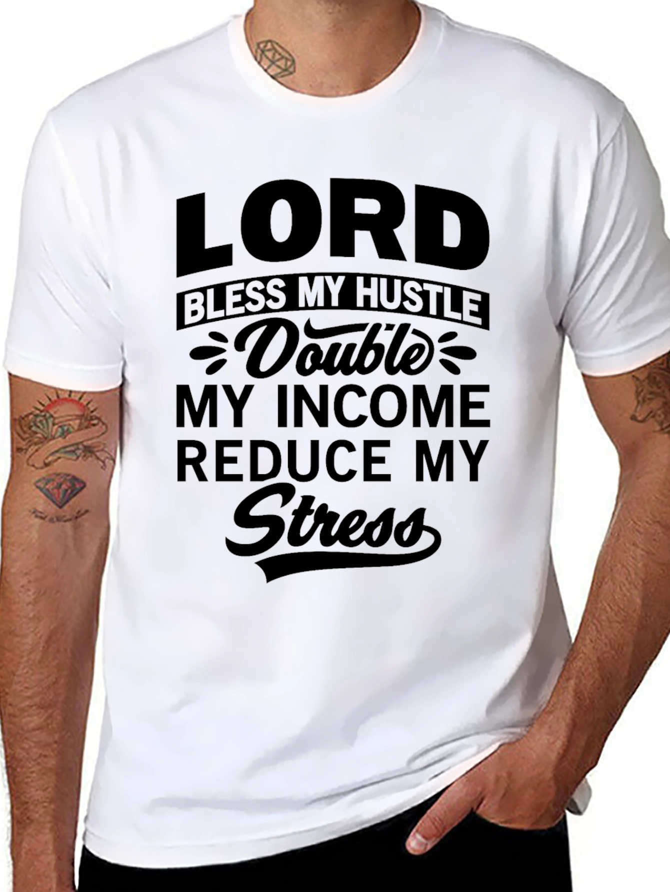 Lord Bless My Hustle Black T-Shirt