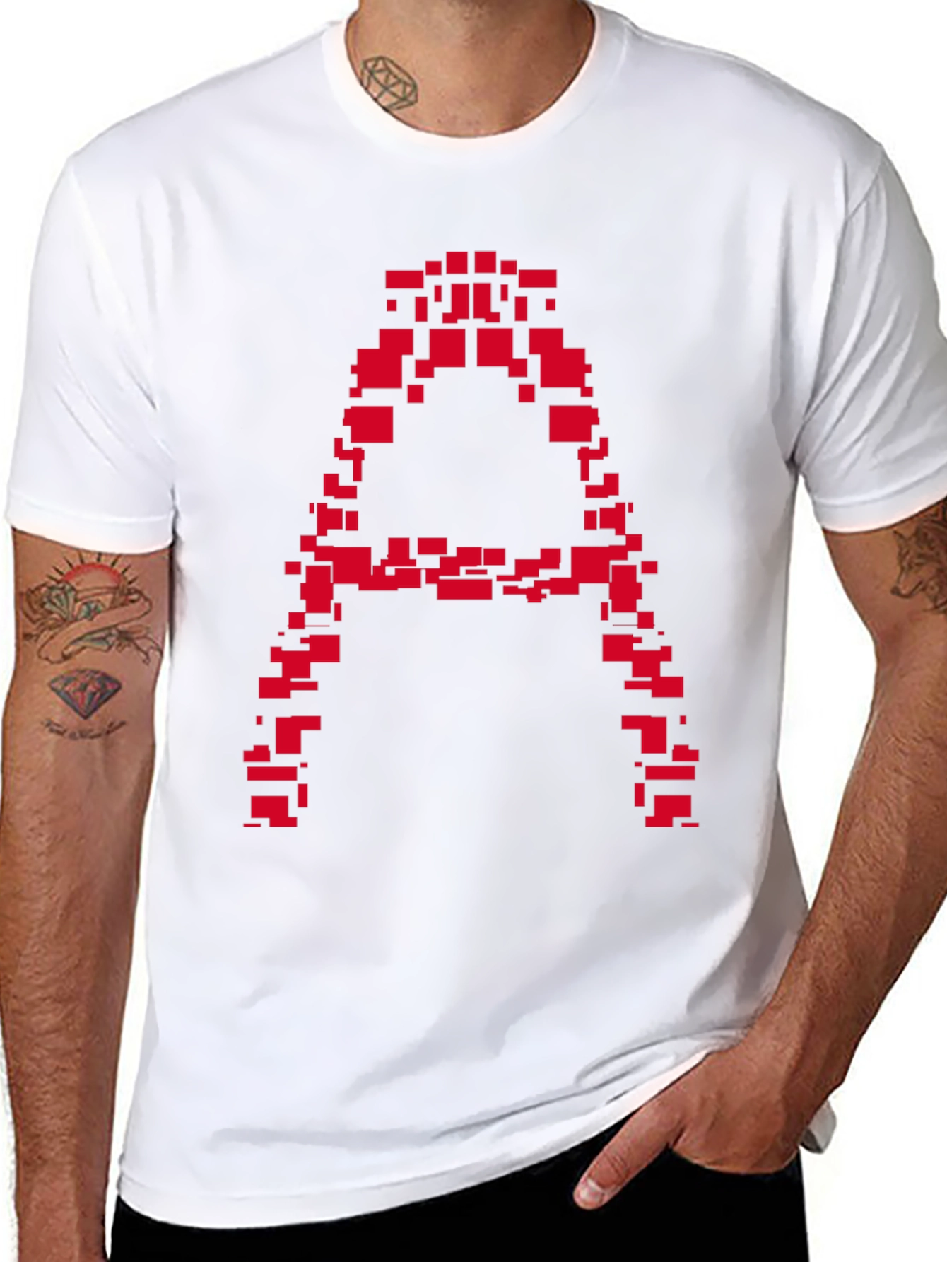 Pixelated A Graphic Tee - Retro Style
