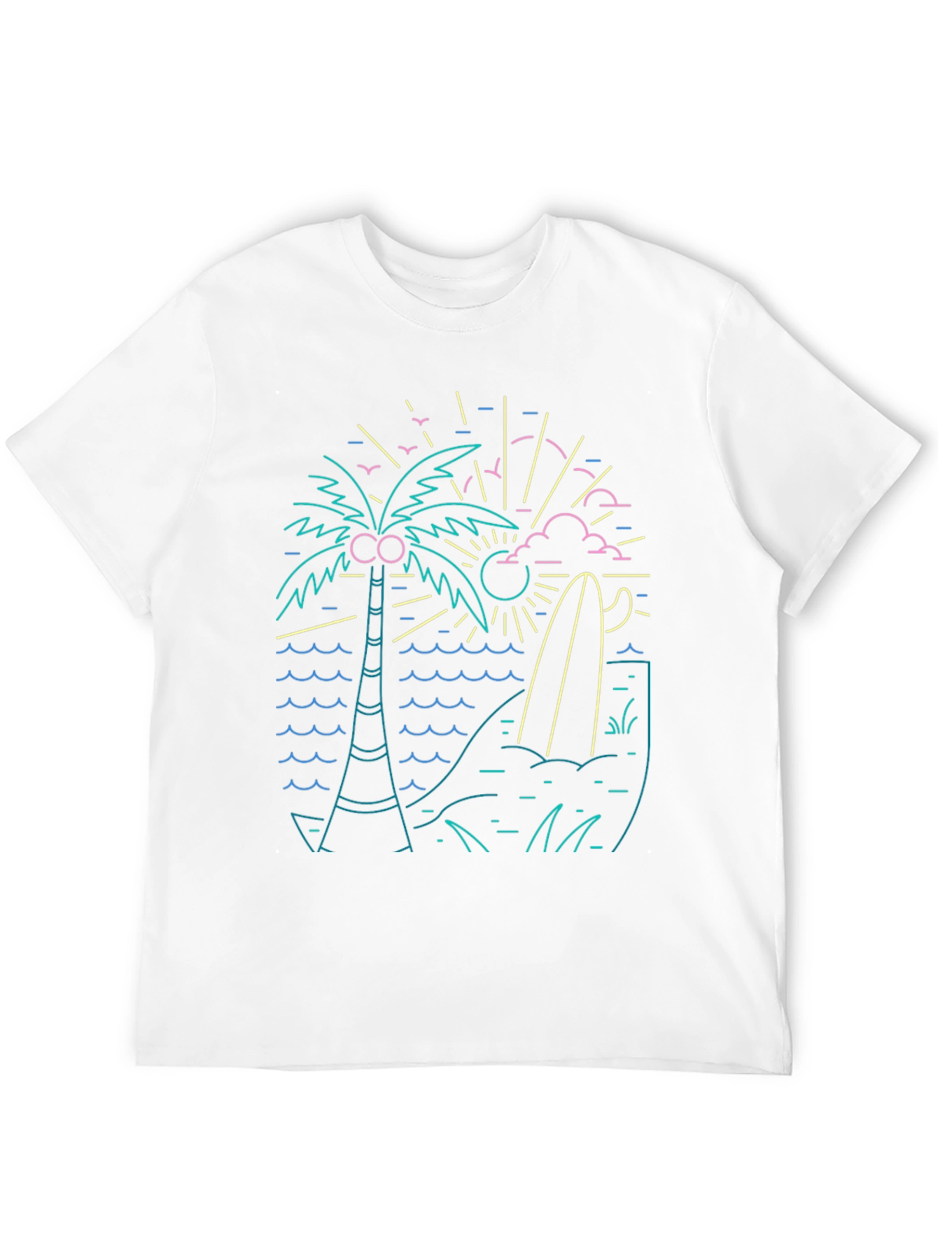 Retro Wave Graphic Tee - Black Cotton T-Shirt