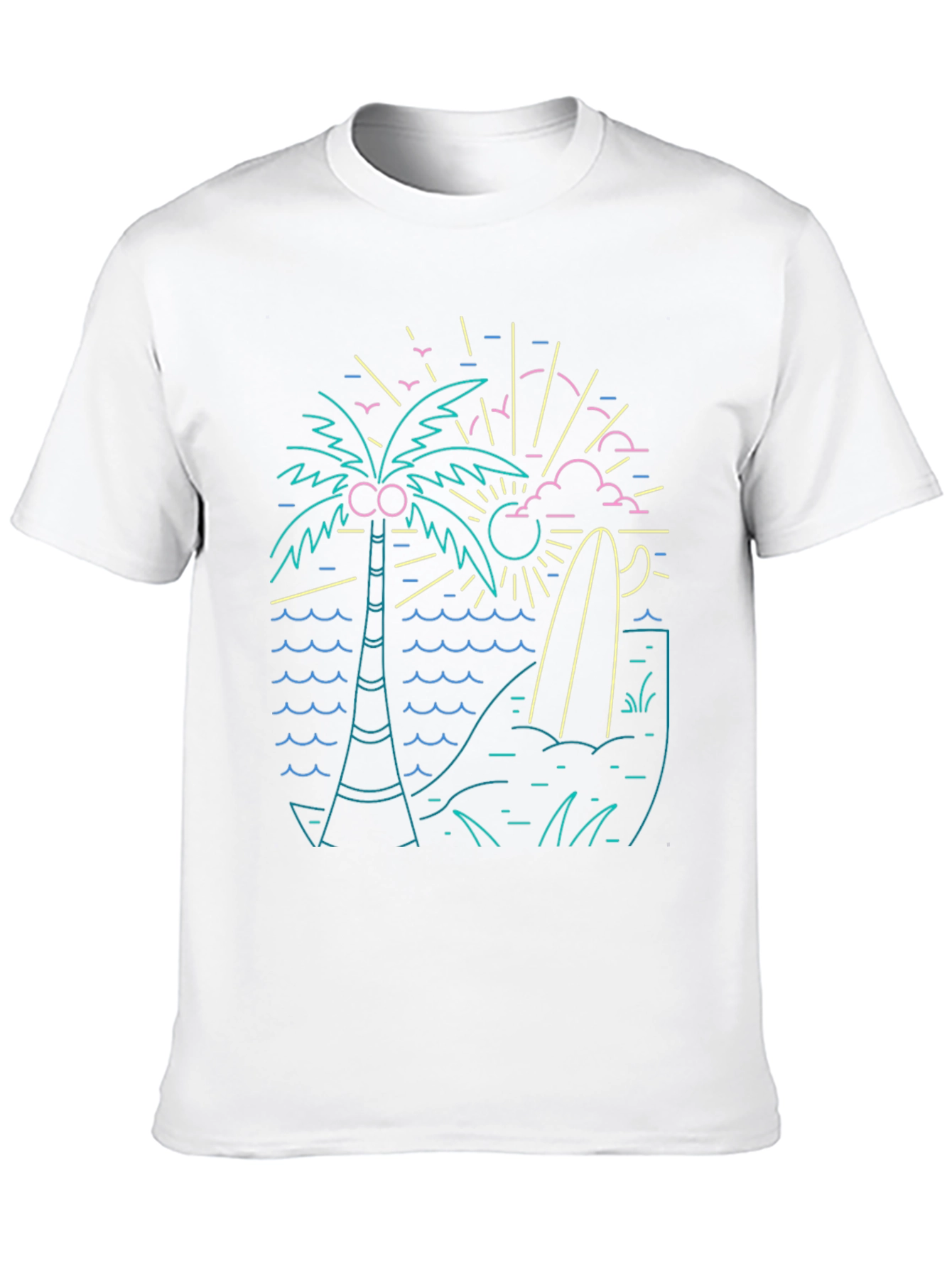 Retro Wave Graphic Tee - Black Cotton T-Shirt