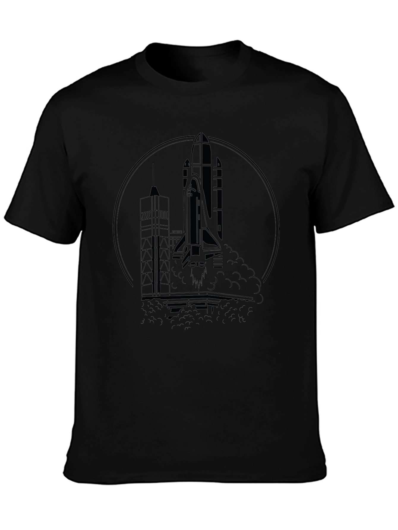 Rocket Launch Graphic Black T-Shirt