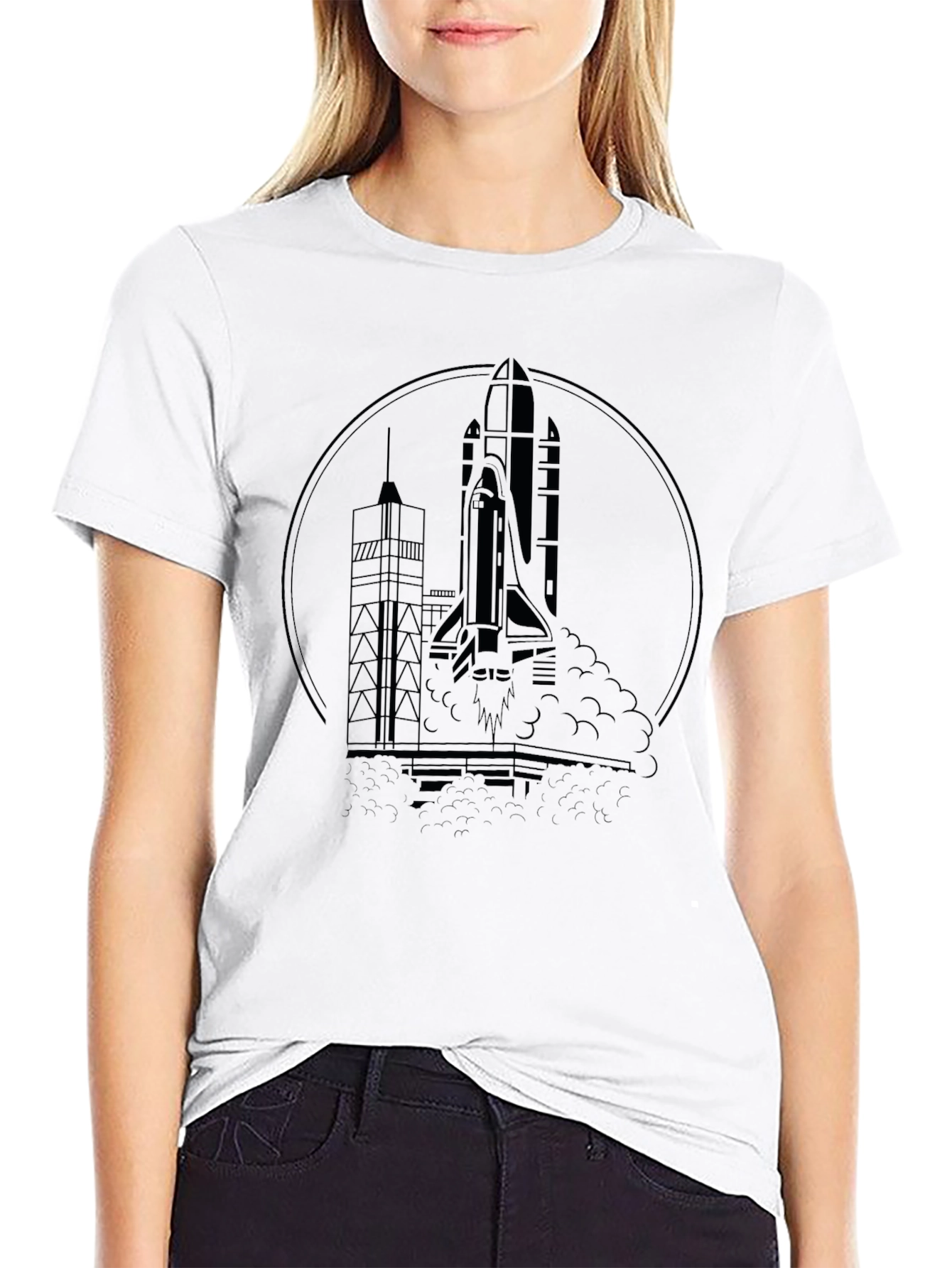 Rocket Launch Graphic Black T-Shirt