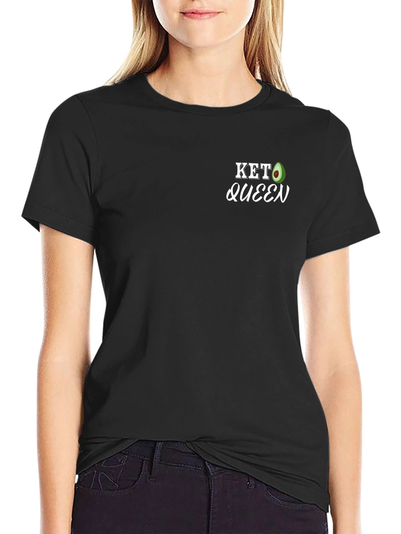 Keto Queen Black T-Shirt - Avocado Graphic