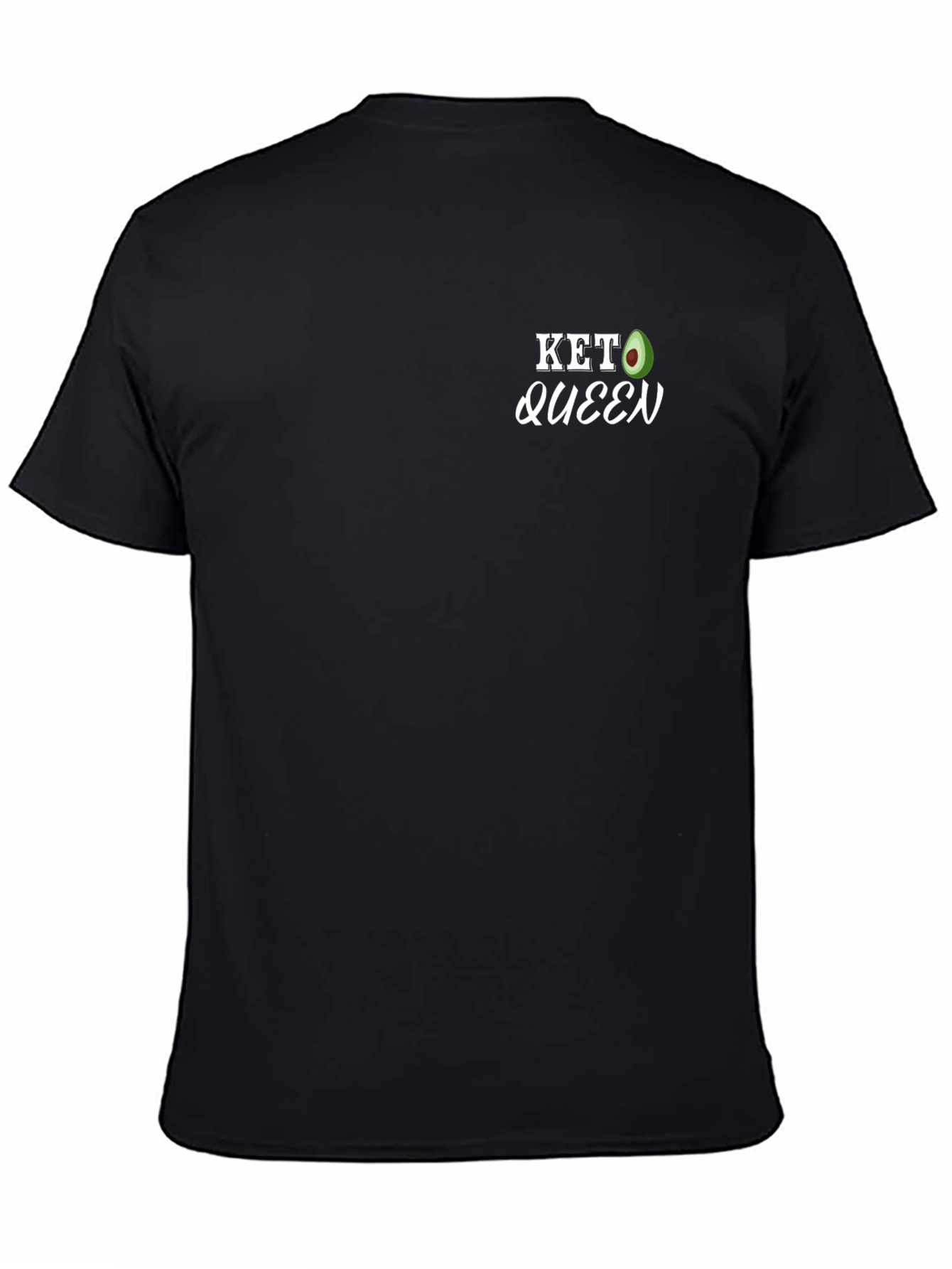 Keto Queen Black T-Shirt - Avocado Graphic