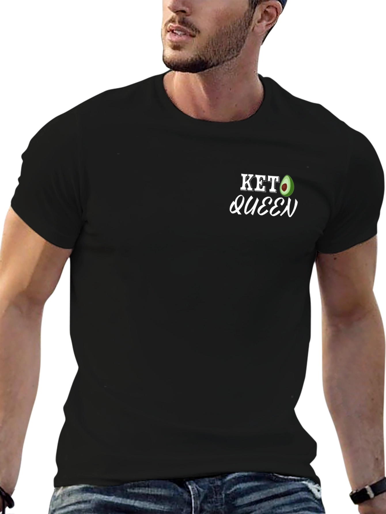 Keto Queen Black T-Shirt - Avocado Graphic