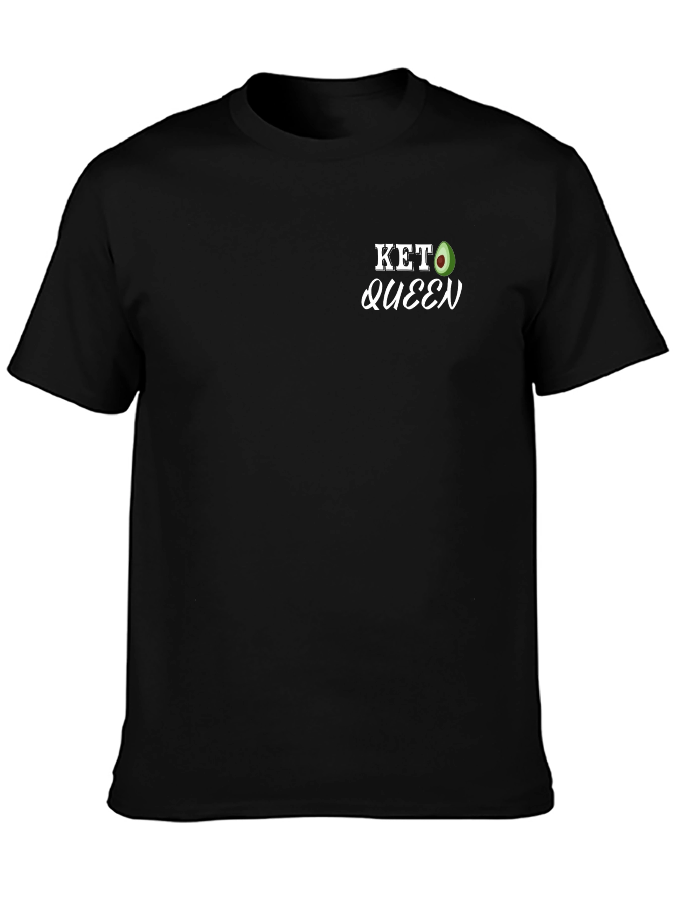 Keto Queen Black T-Shirt - Avocado Graphic