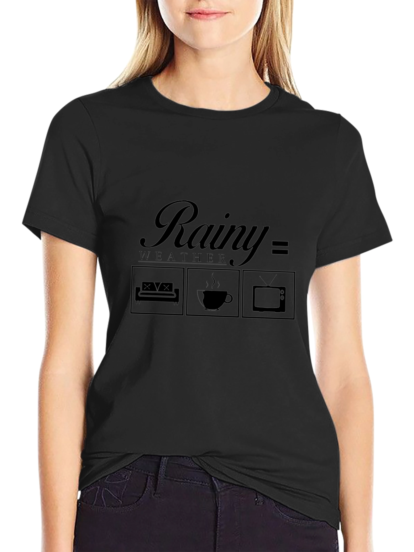 Rainy Weather T-Shirt: Couch Coffee & TV Comfort