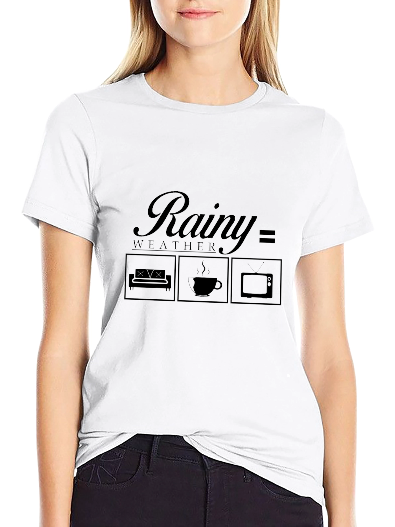 Rainy Weather T-Shirt: Couch Coffee & TV Comfort
