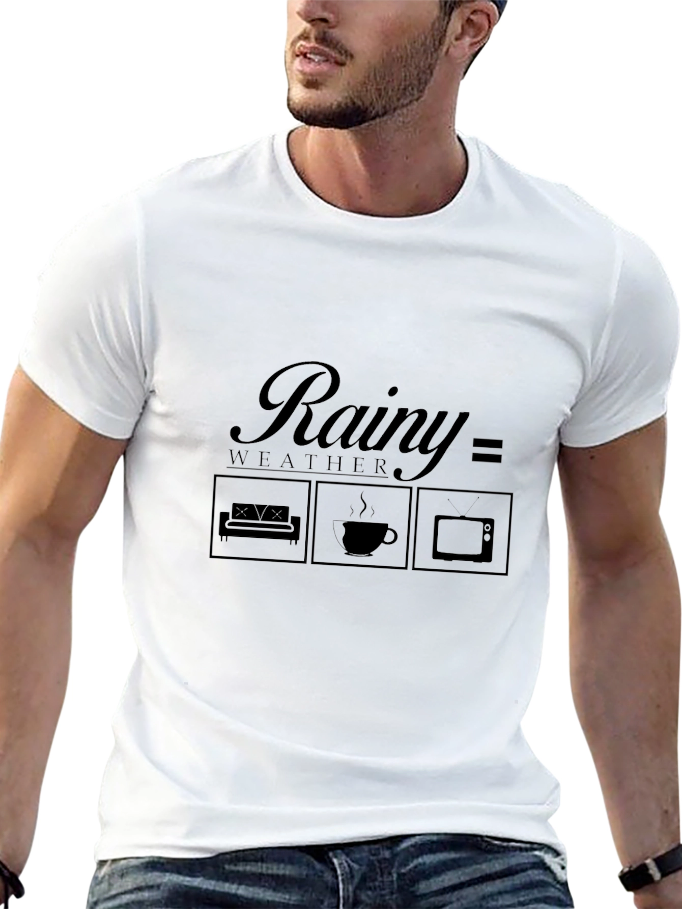 Rainy Weather T-Shirt: Couch Coffee & TV Comfort