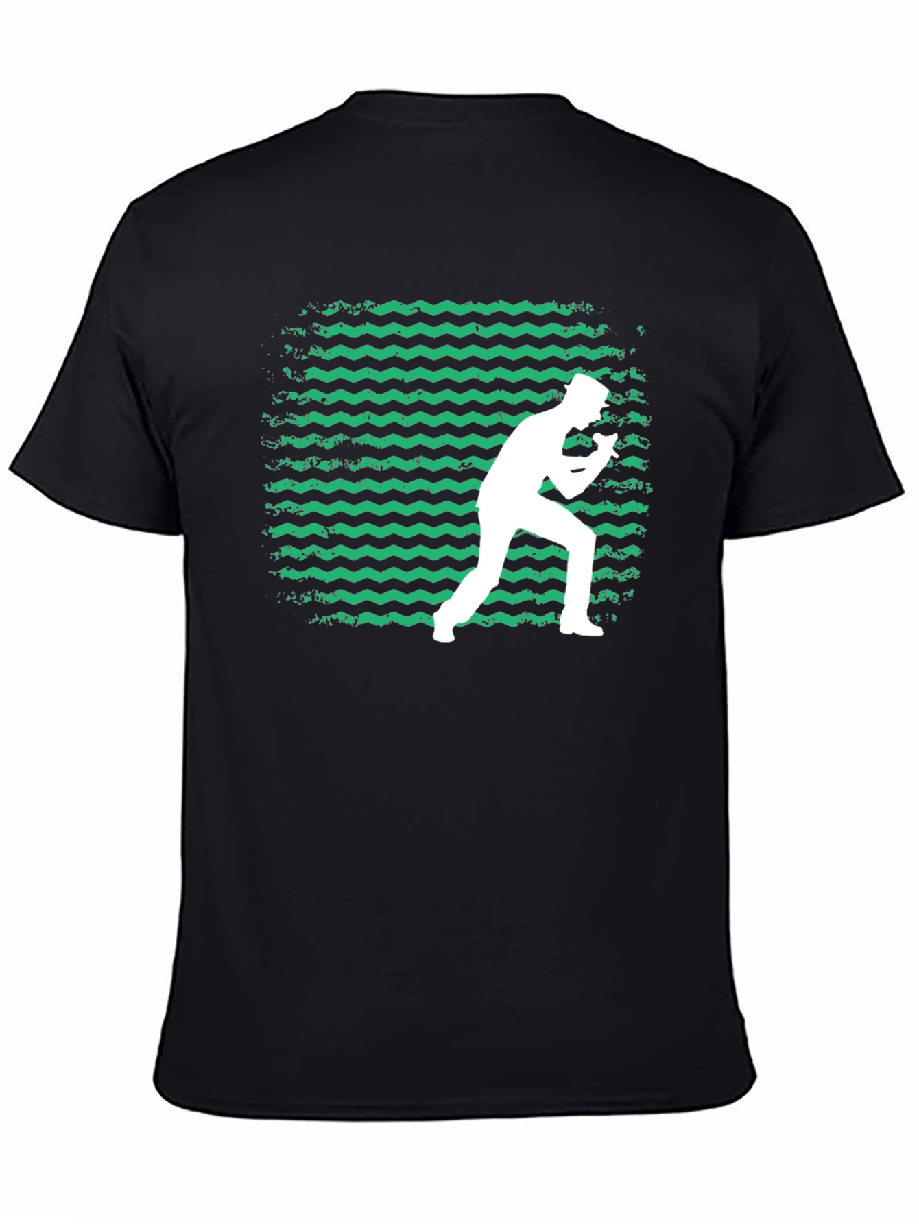 Retro Boxer Graphic Tee - Black Cotton