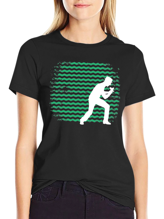 Retro Boxer Graphic Tee - Black Cotton
