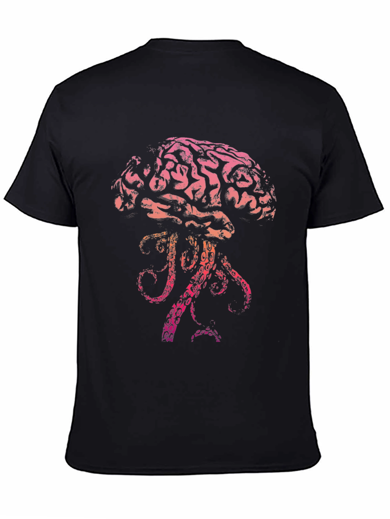 Brain-Jellyfish Graphic Black T-Shirt