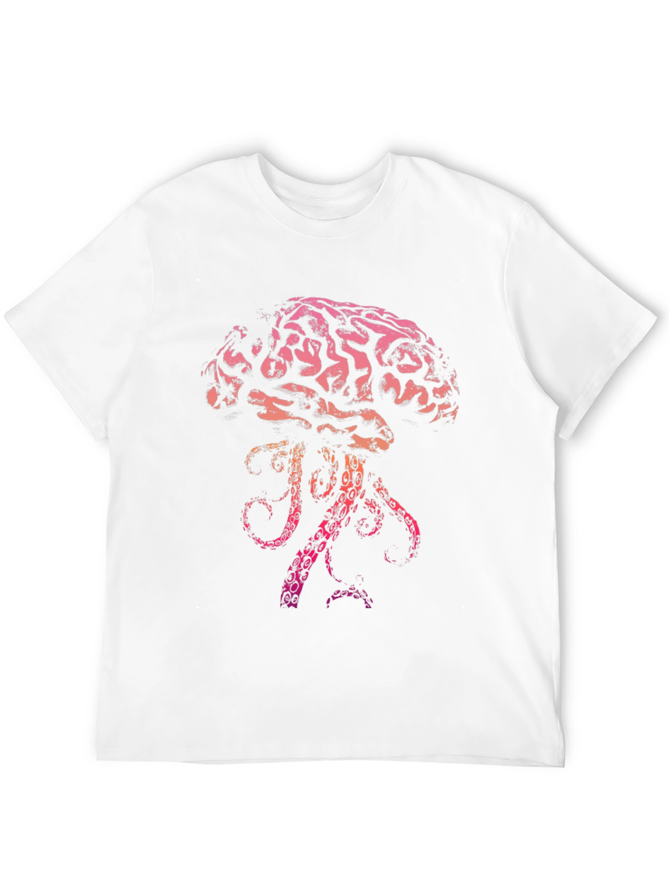 Brain-Jellyfish Graphic Black T-Shirt