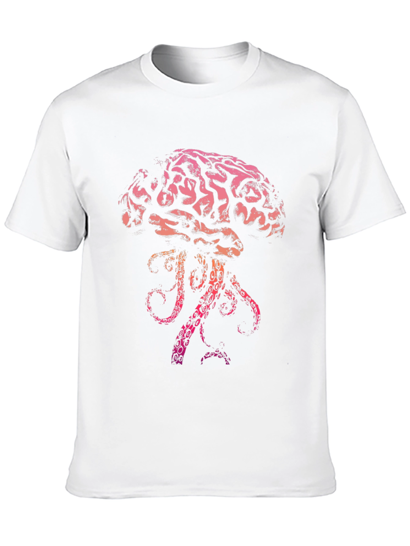 Brain-Jellyfish Graphic Black T-Shirt