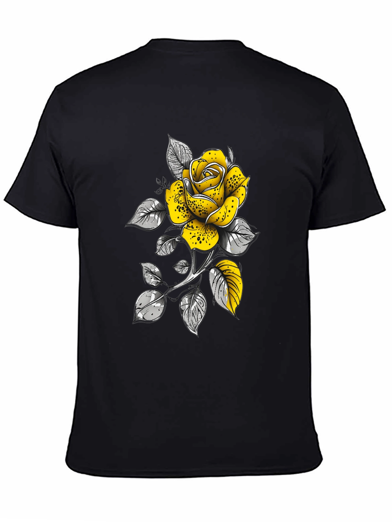 Rose Graphic T-Shirt - Stylish Black Tee