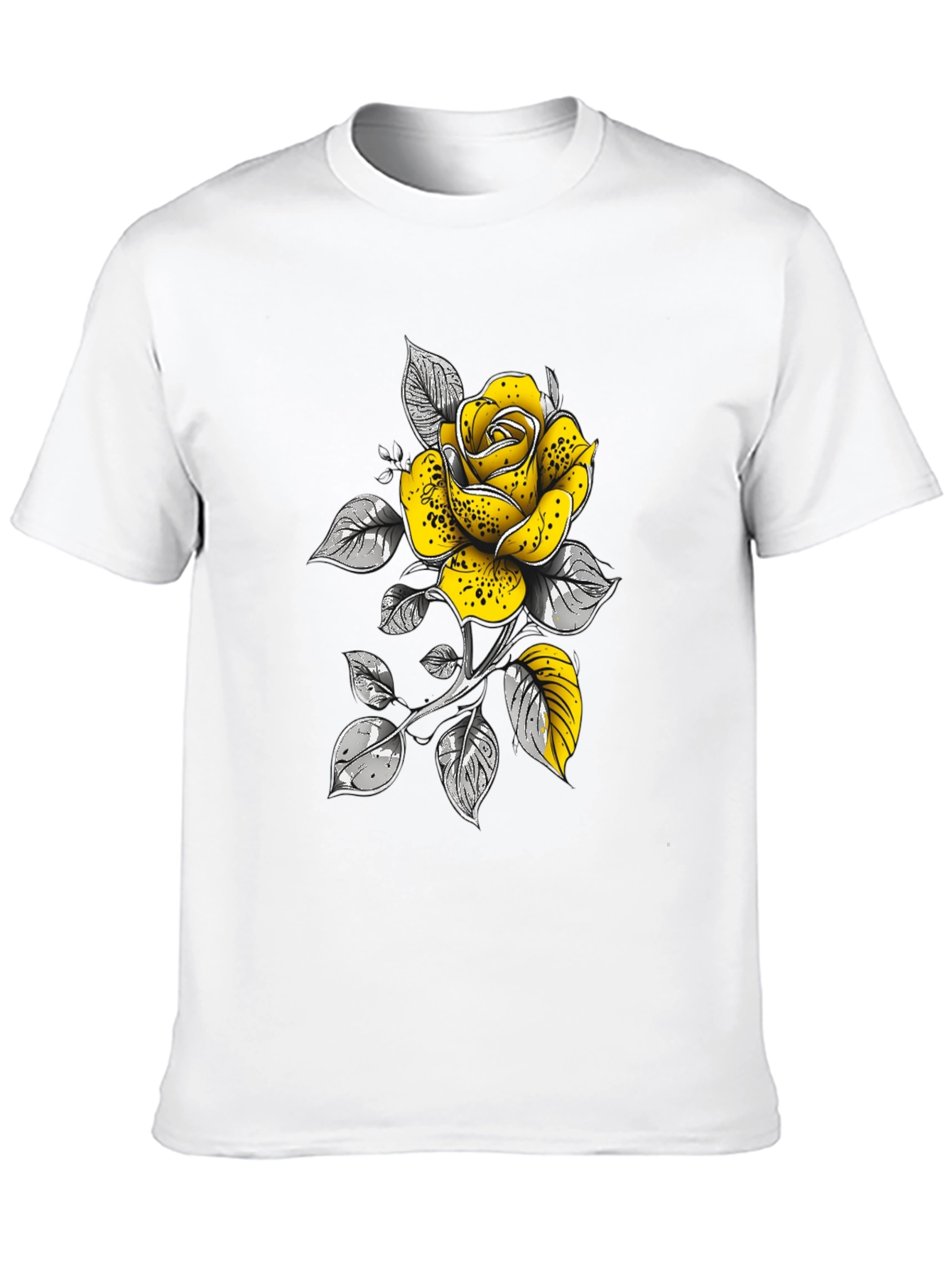 Rose Graphic T-Shirt - Stylish Black Tee