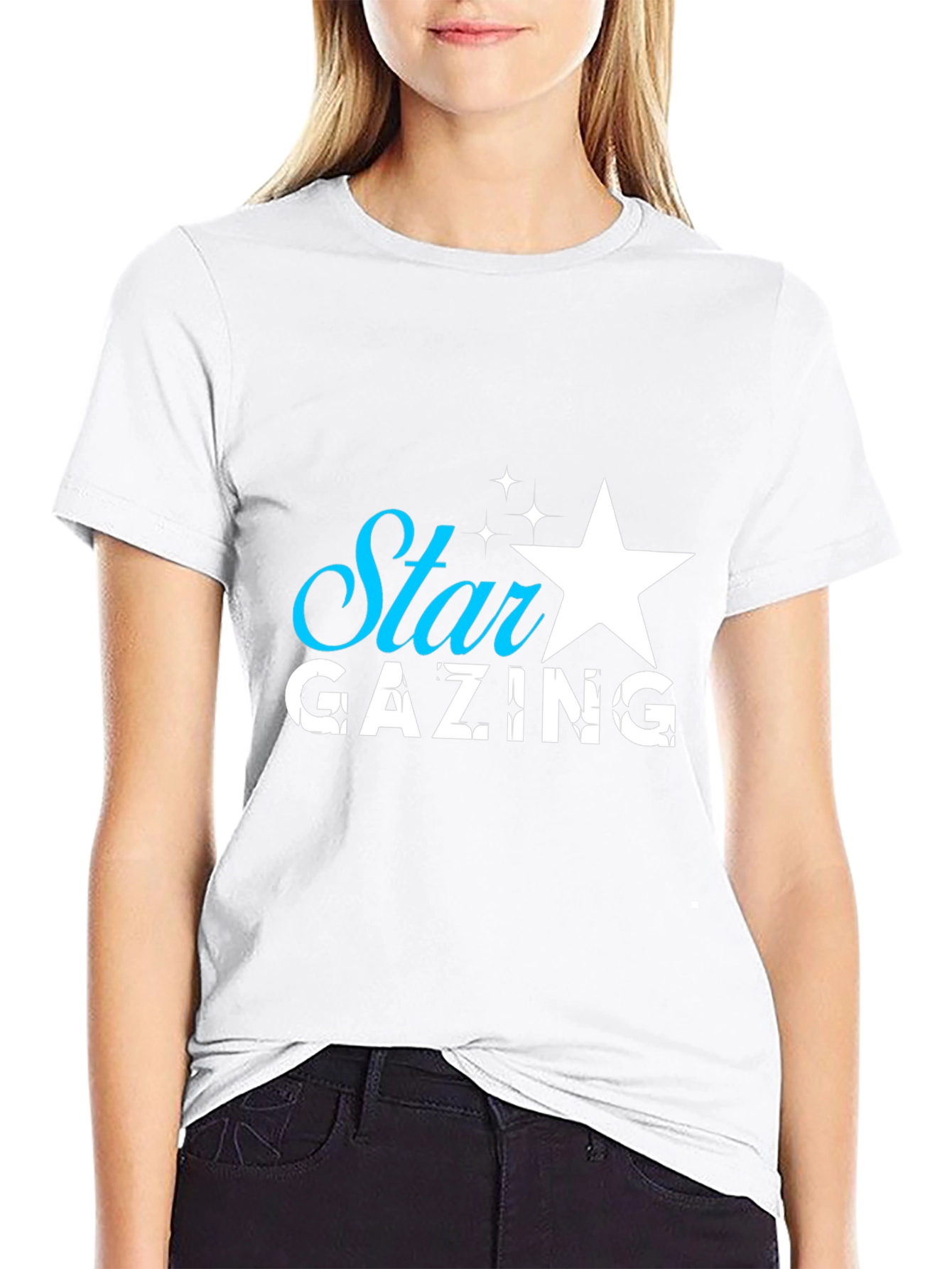 Star Gazing Black Graphic Tee