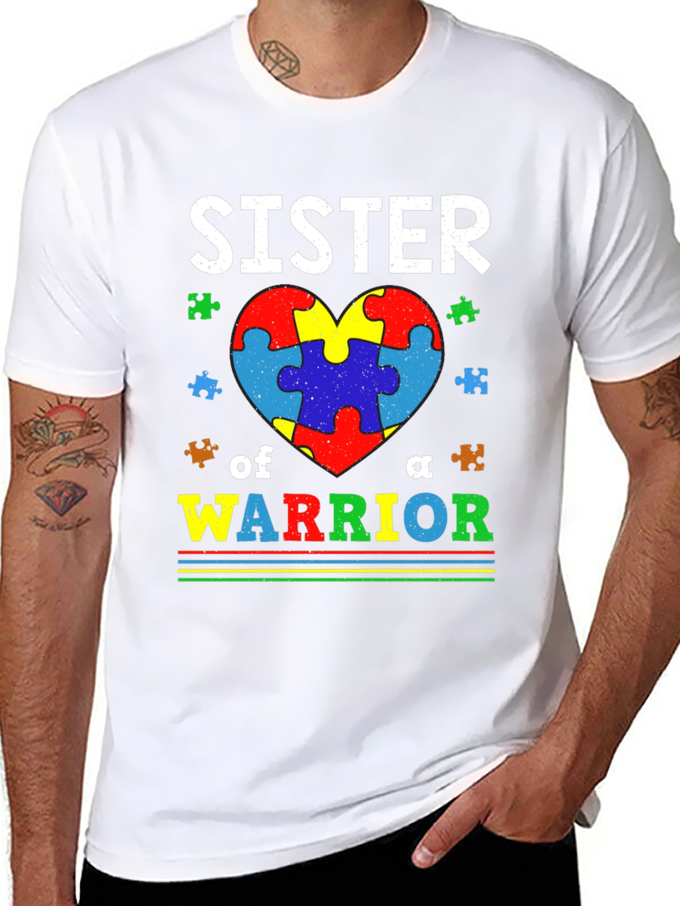 Sister of a Warrior Autism Awareness T-Shirt