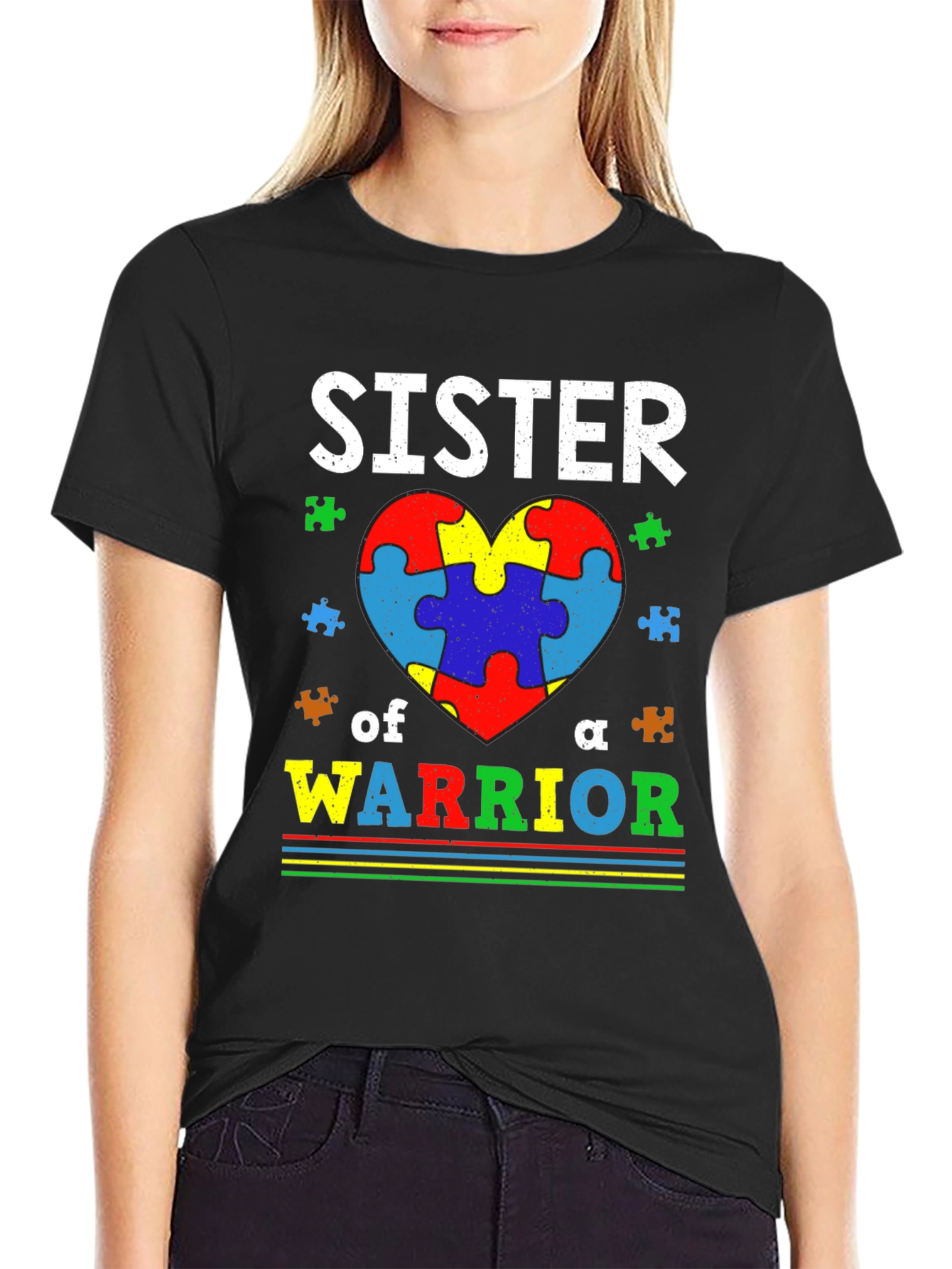 Sister of a Warrior Autism Awareness T-Shirt