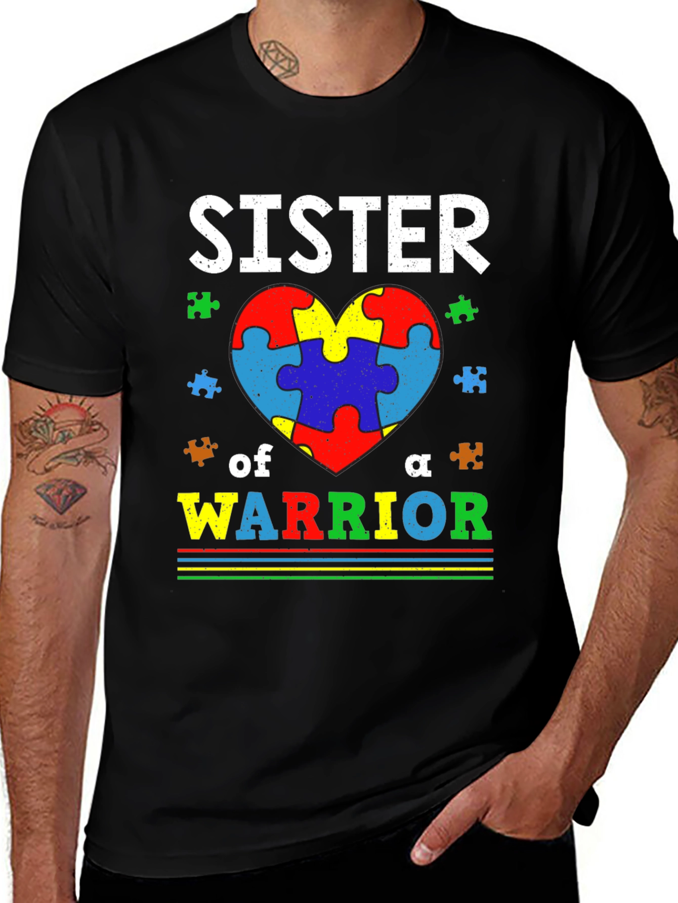 Sister of a Warrior Autism Awareness T-Shirt