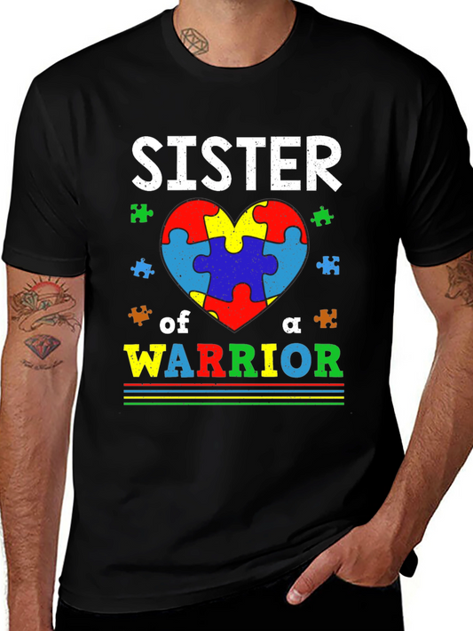 Sister of a Warrior Autism Awareness T-Shirt