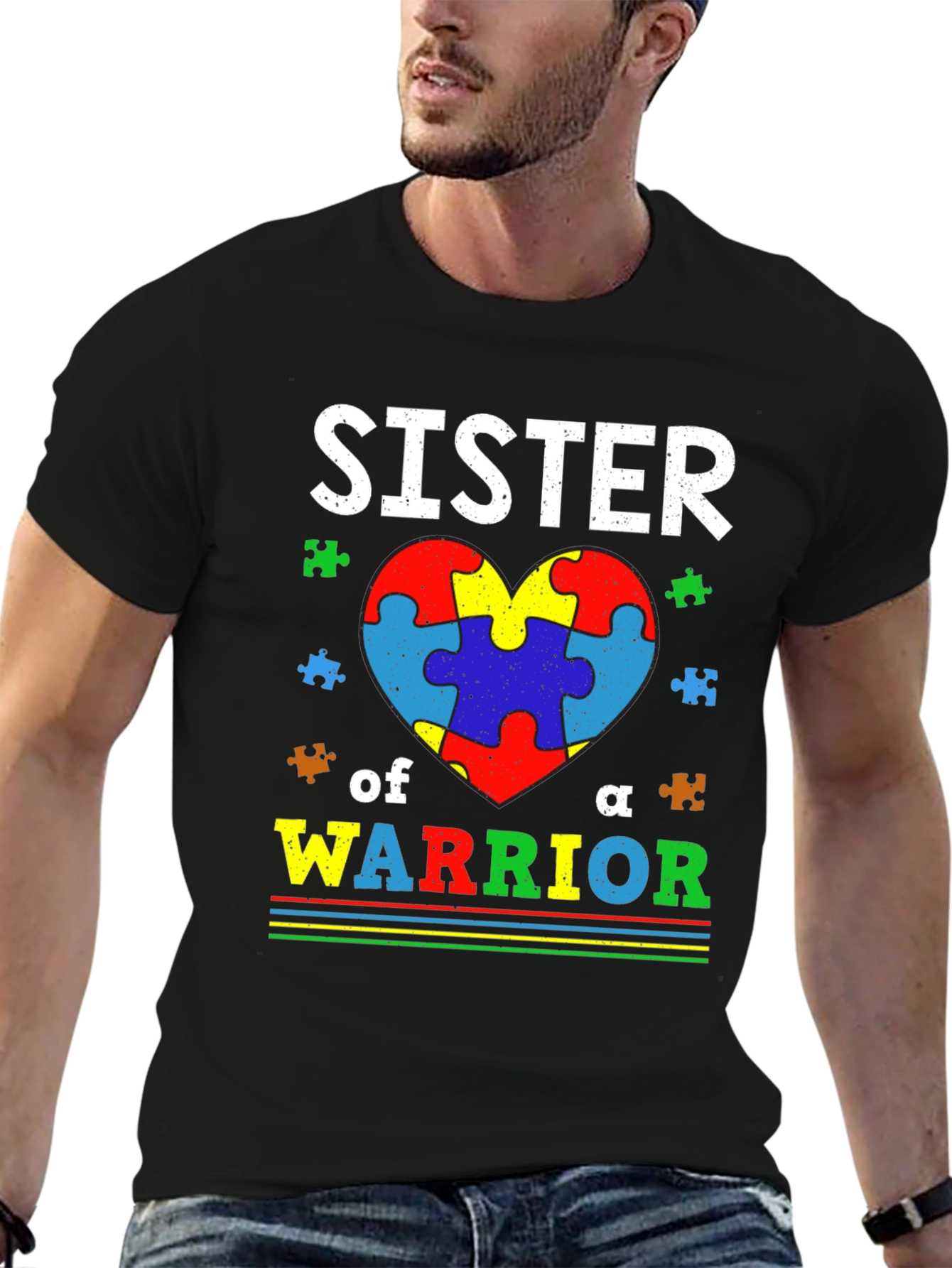 Sister of a Warrior Autism Awareness T-Shirt