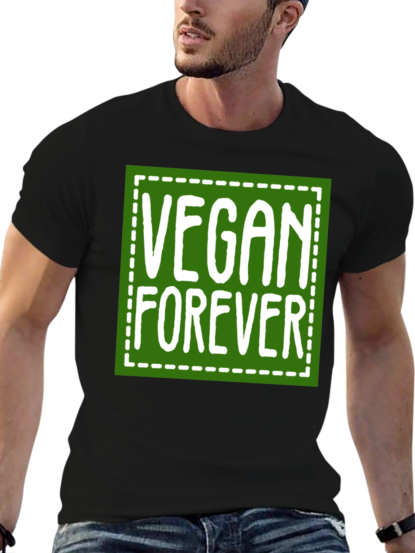 Vegan Forever Graphic Tee - Green Square
