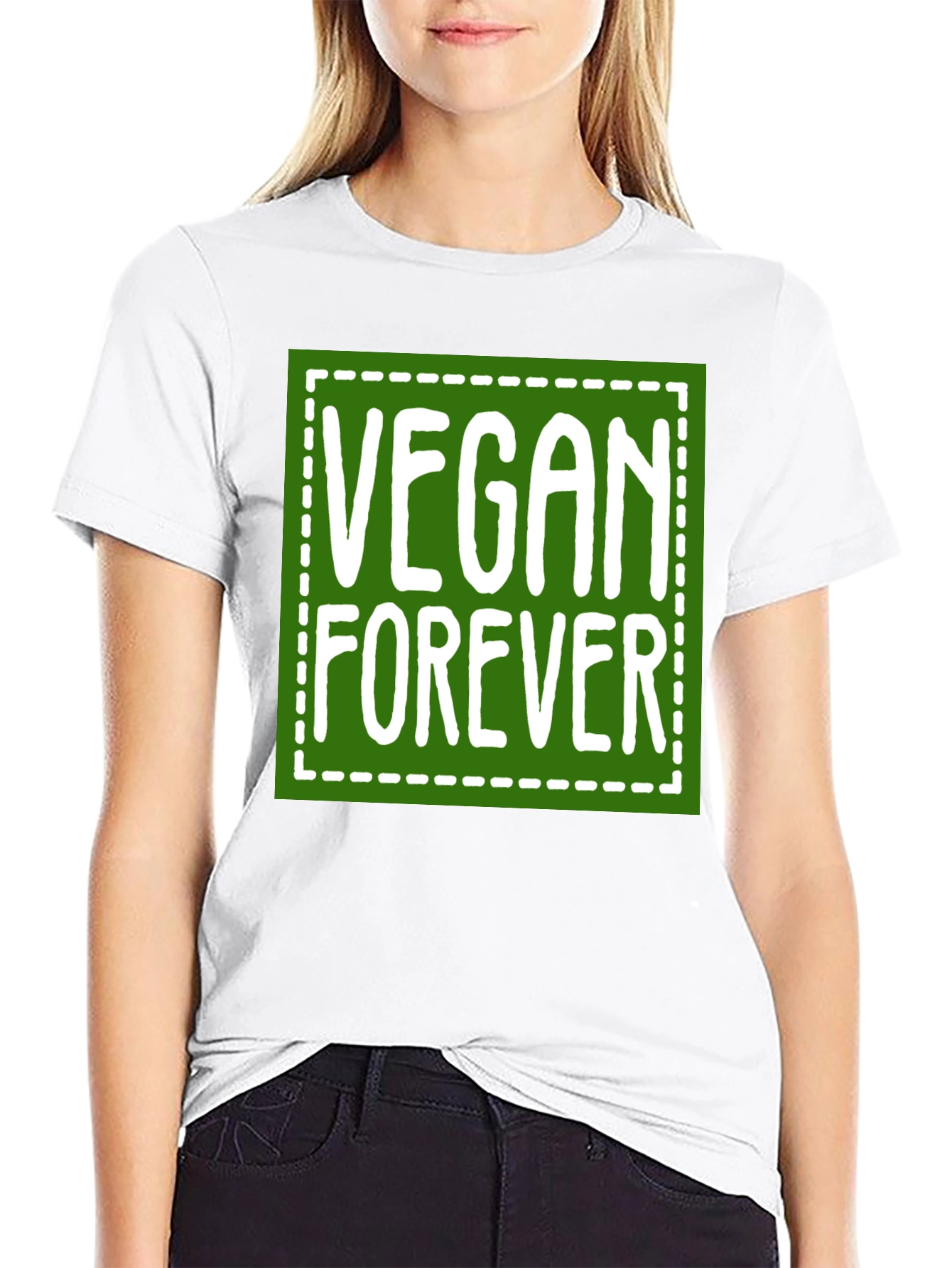 Vegan Forever Graphic Tee - Green Square