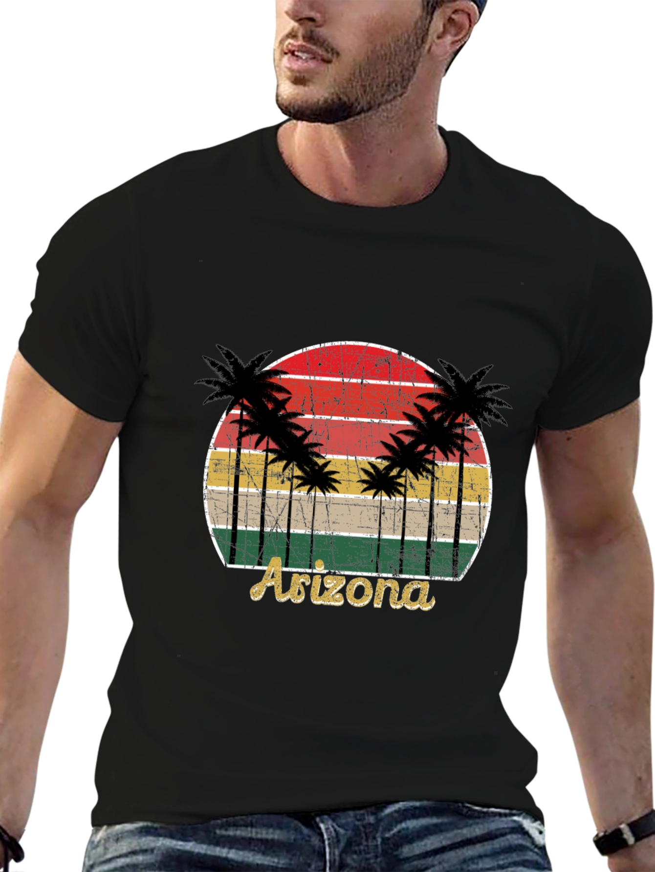 Retro Arizona Palm Tree Graphic T-Shirt