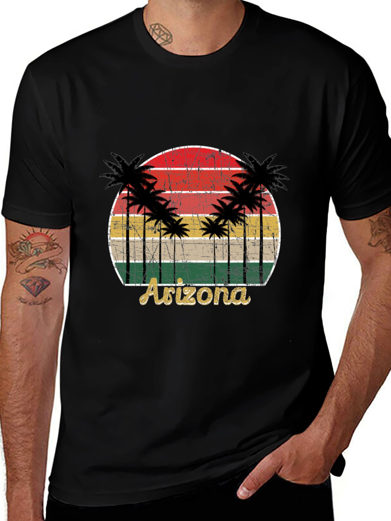 Retro Arizona Palm Tree Graphic T-Shirt