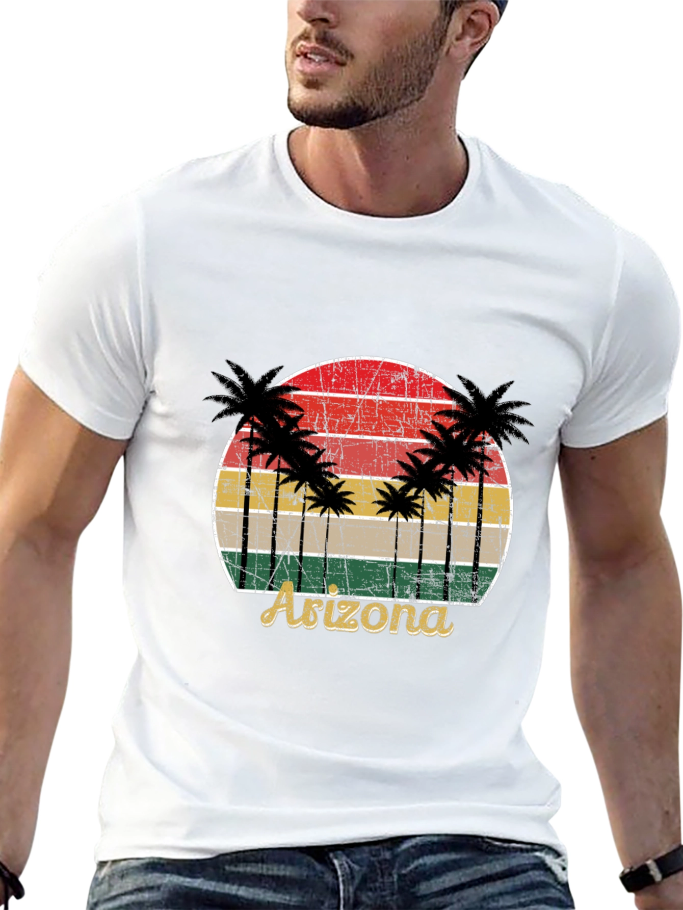 Retro Arizona Palm Tree Graphic T-Shirt