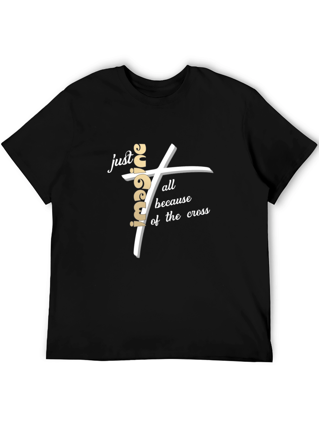 Imagine All Because of the Cross Black T-Shirt