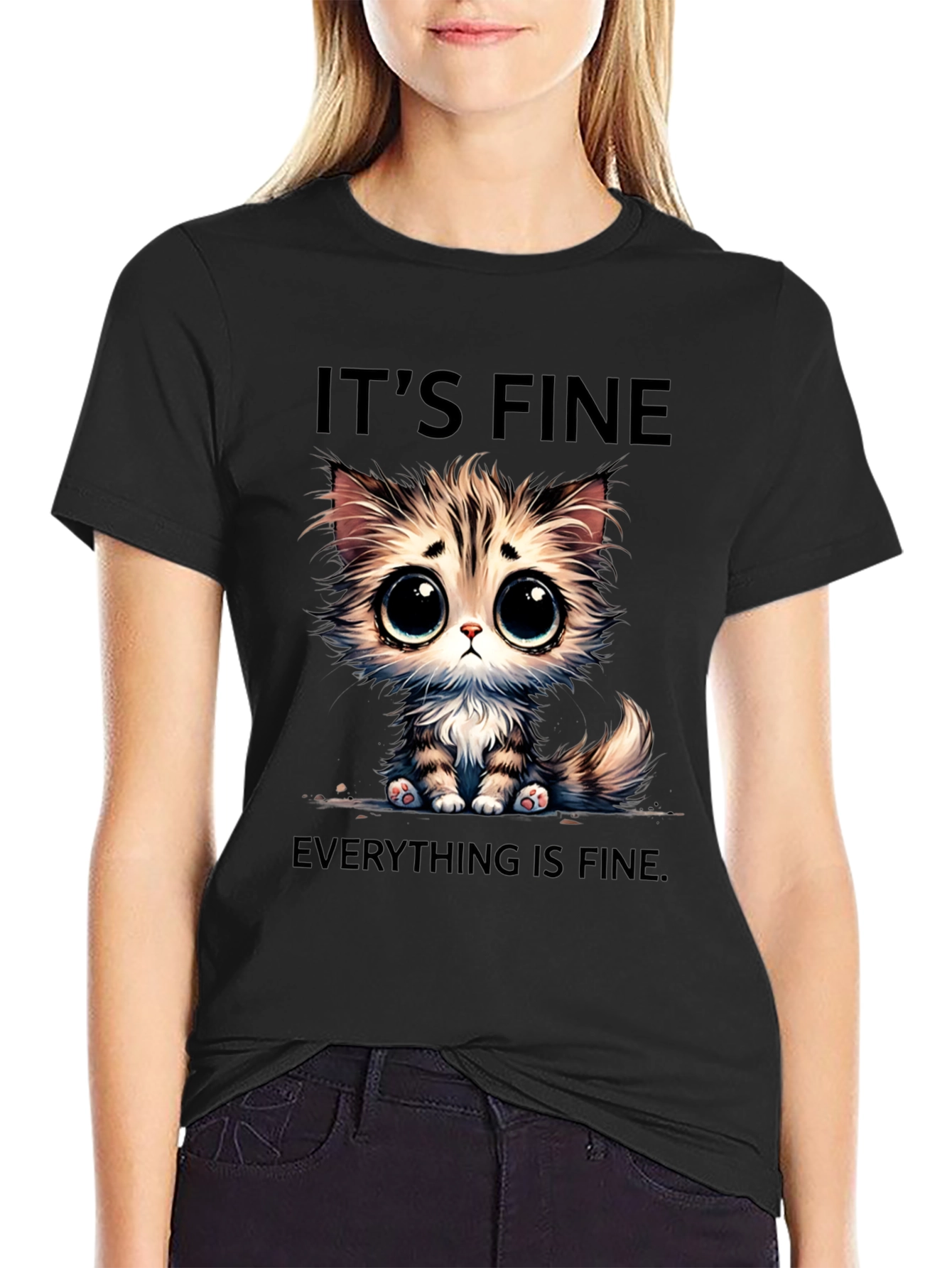 Its Fine Everything is Fine Cat T-Shirt
