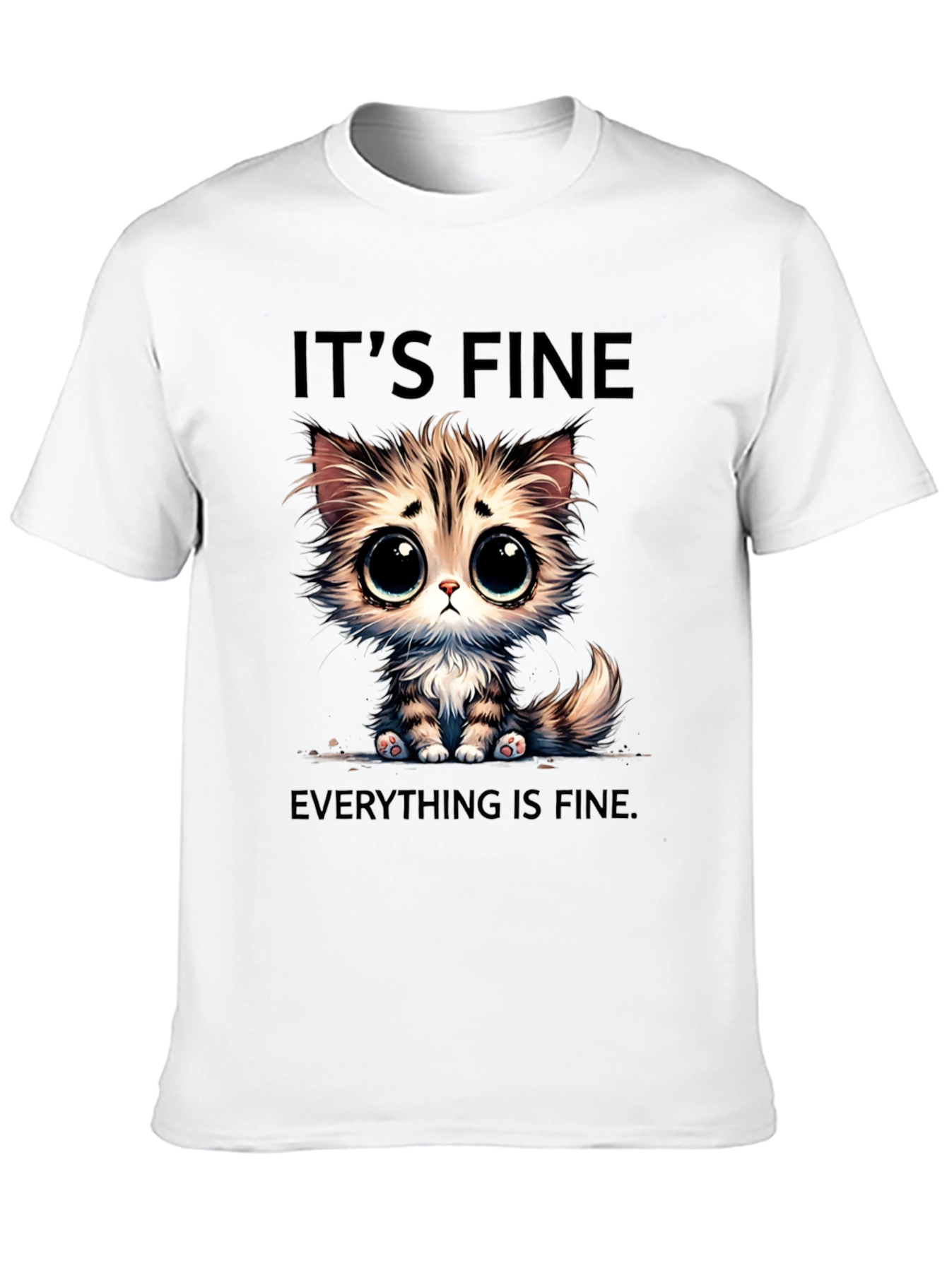 Its Fine Everything is Fine Cat T-Shirt