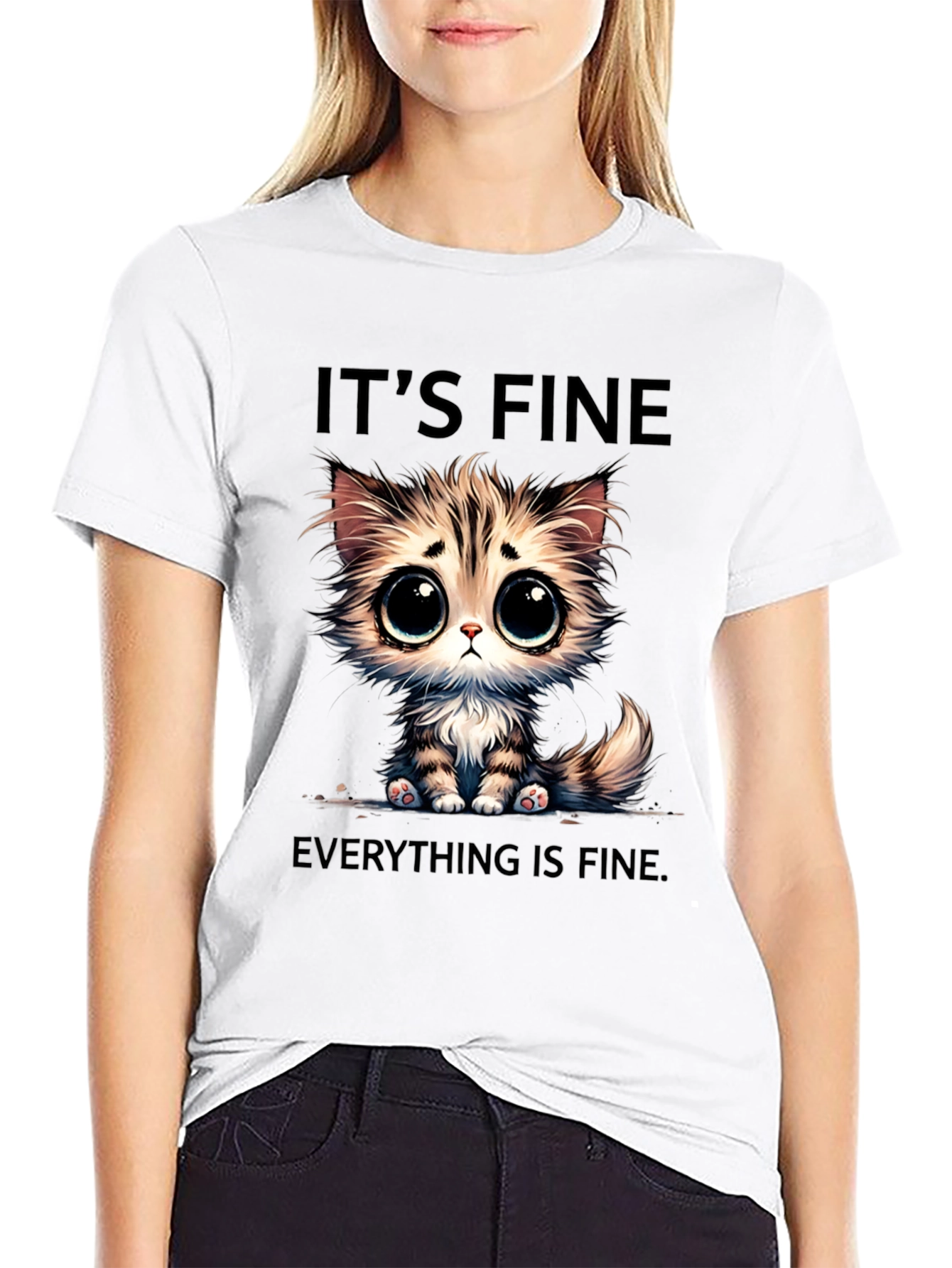 Its Fine Everything is Fine Cat T-Shirt