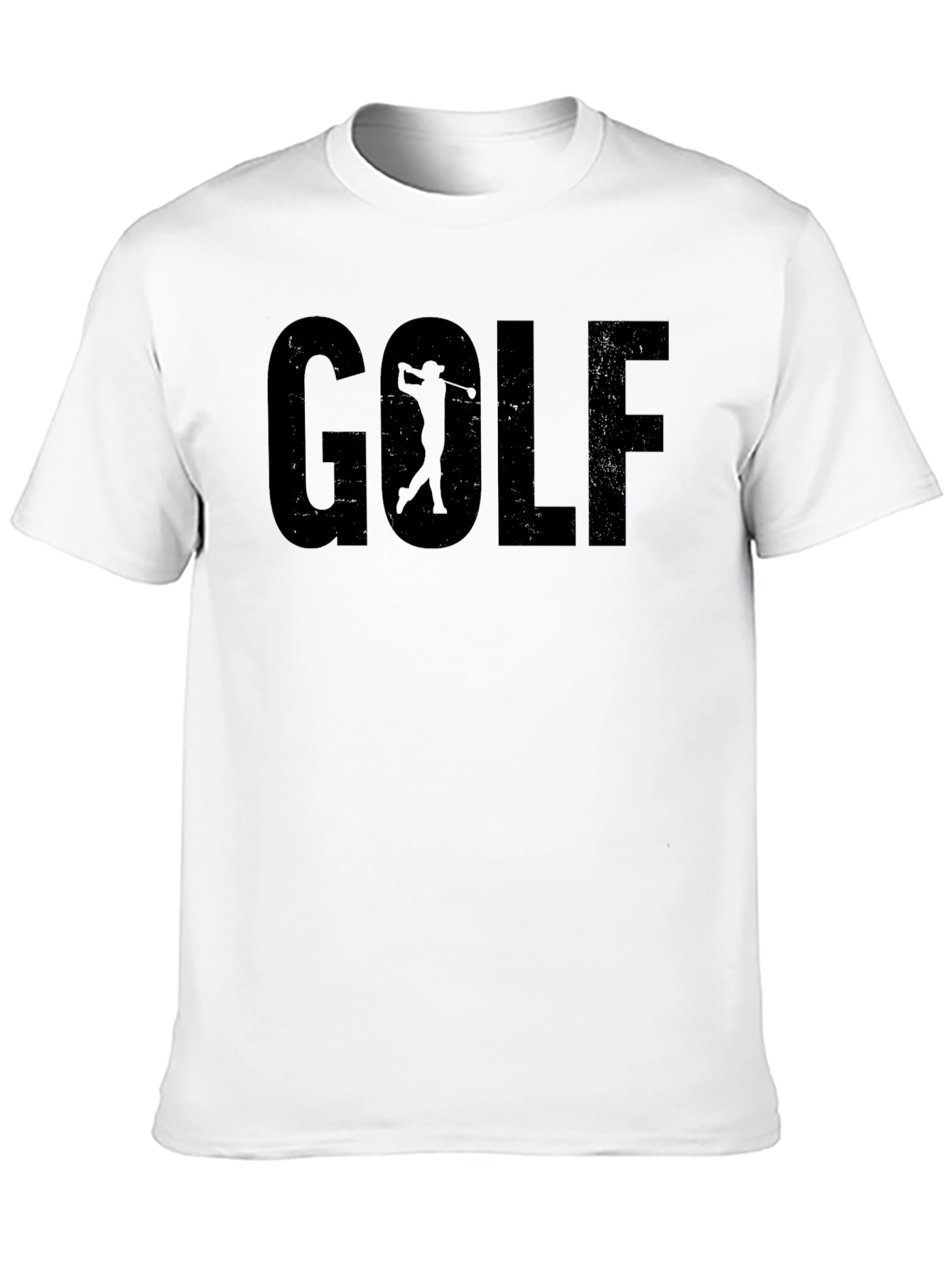 Golf Graphic Tee - Solid Black Crew Neck Shirt
