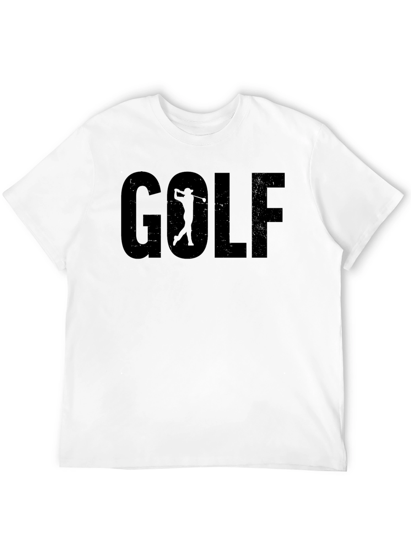 Golf Graphic Tee - Solid Black Crew Neck Shirt