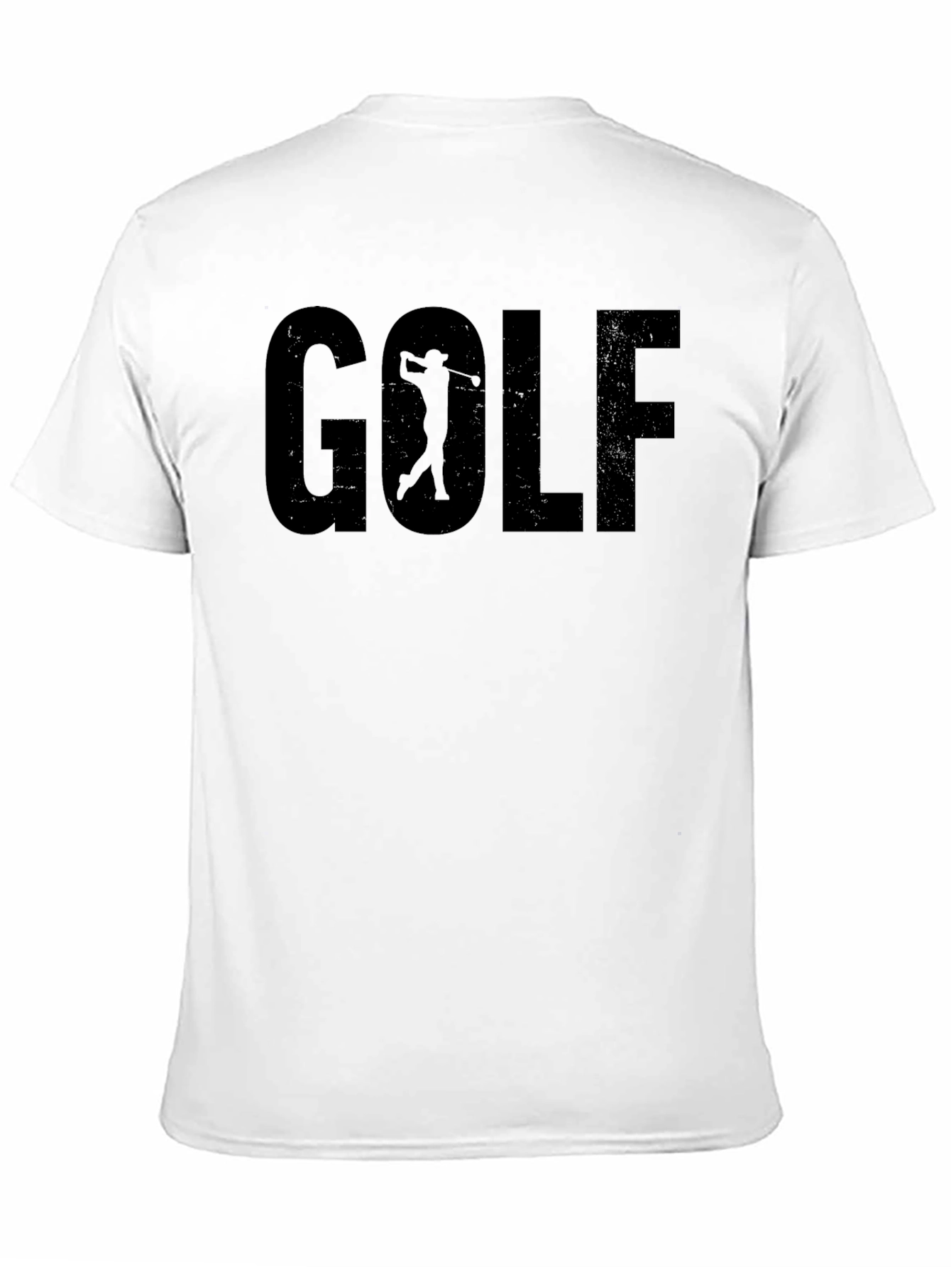 Golf Graphic Tee - Solid Black Crew Neck Shirt