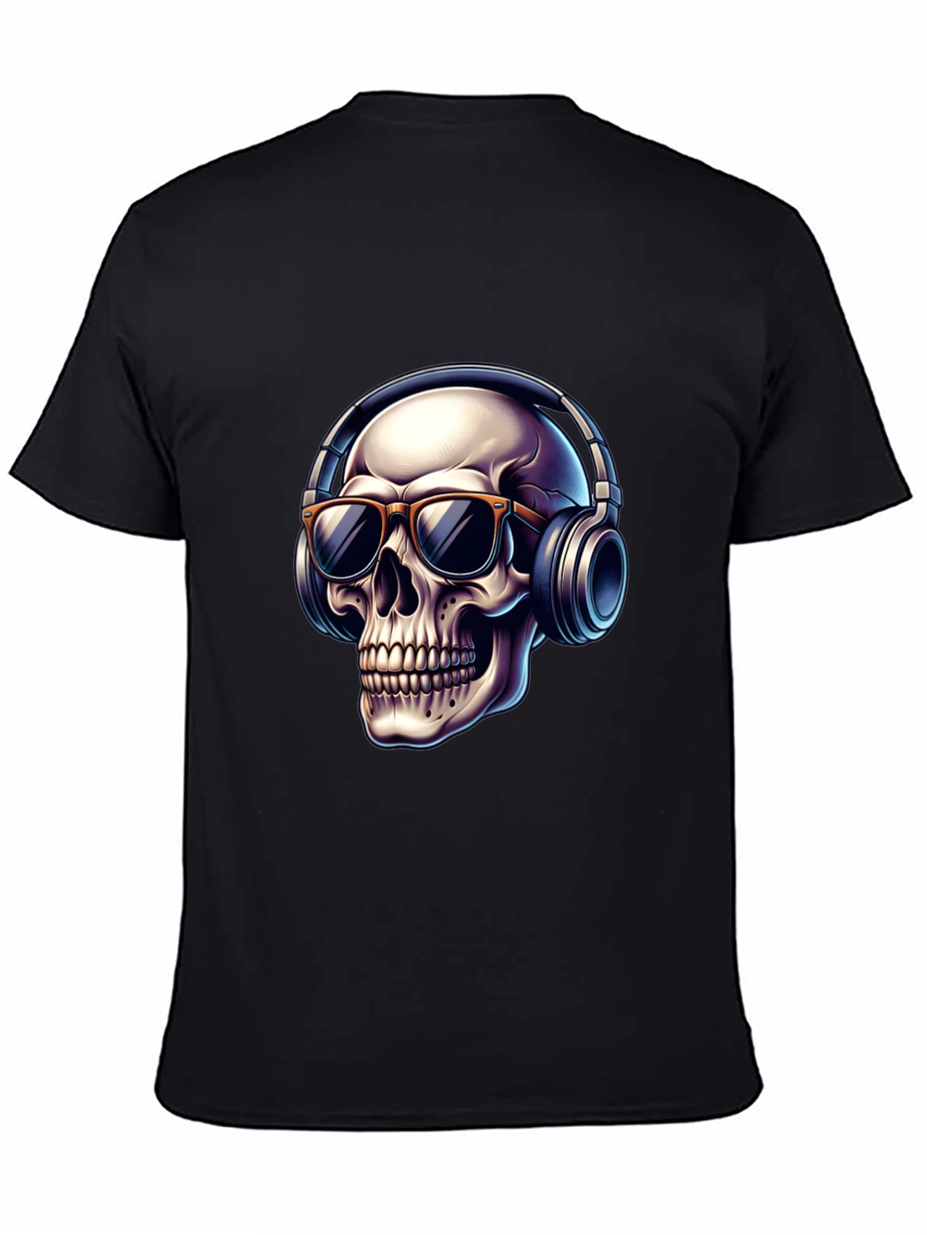 Skull with Headphones Graphic T-Shirt - Cool Design