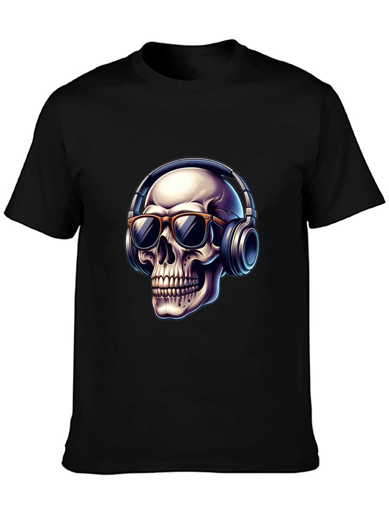 Skull with Headphones Graphic T-Shirt - Cool Design