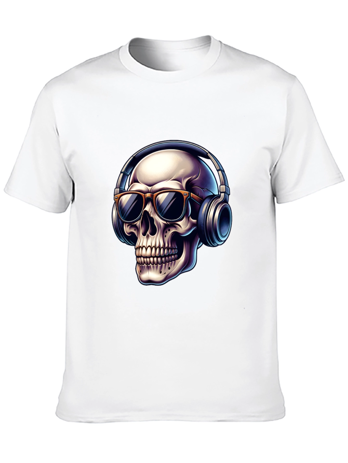 Skull with Headphones Graphic T-Shirt - Cool Design