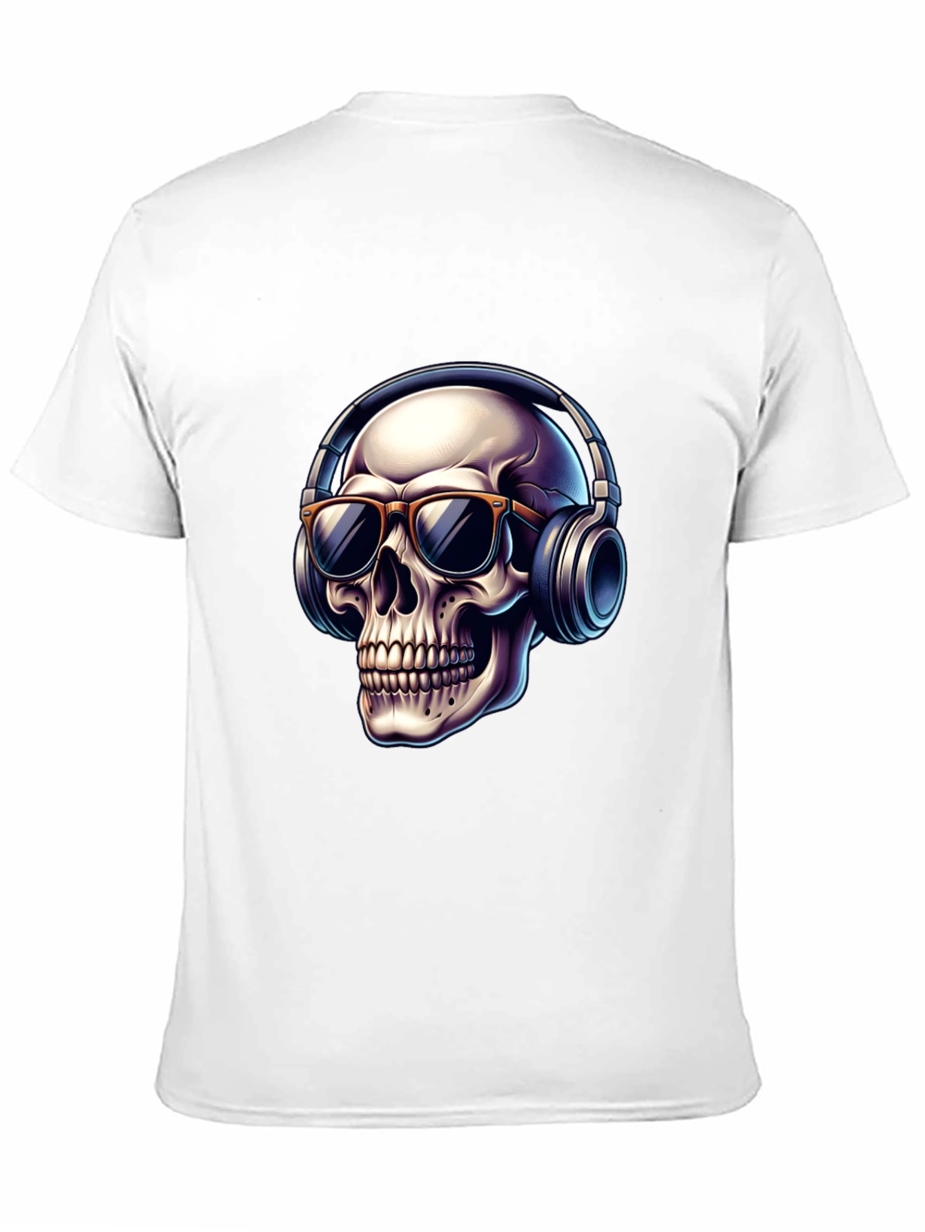 Skull with Headphones Graphic T-Shirt - Cool Design