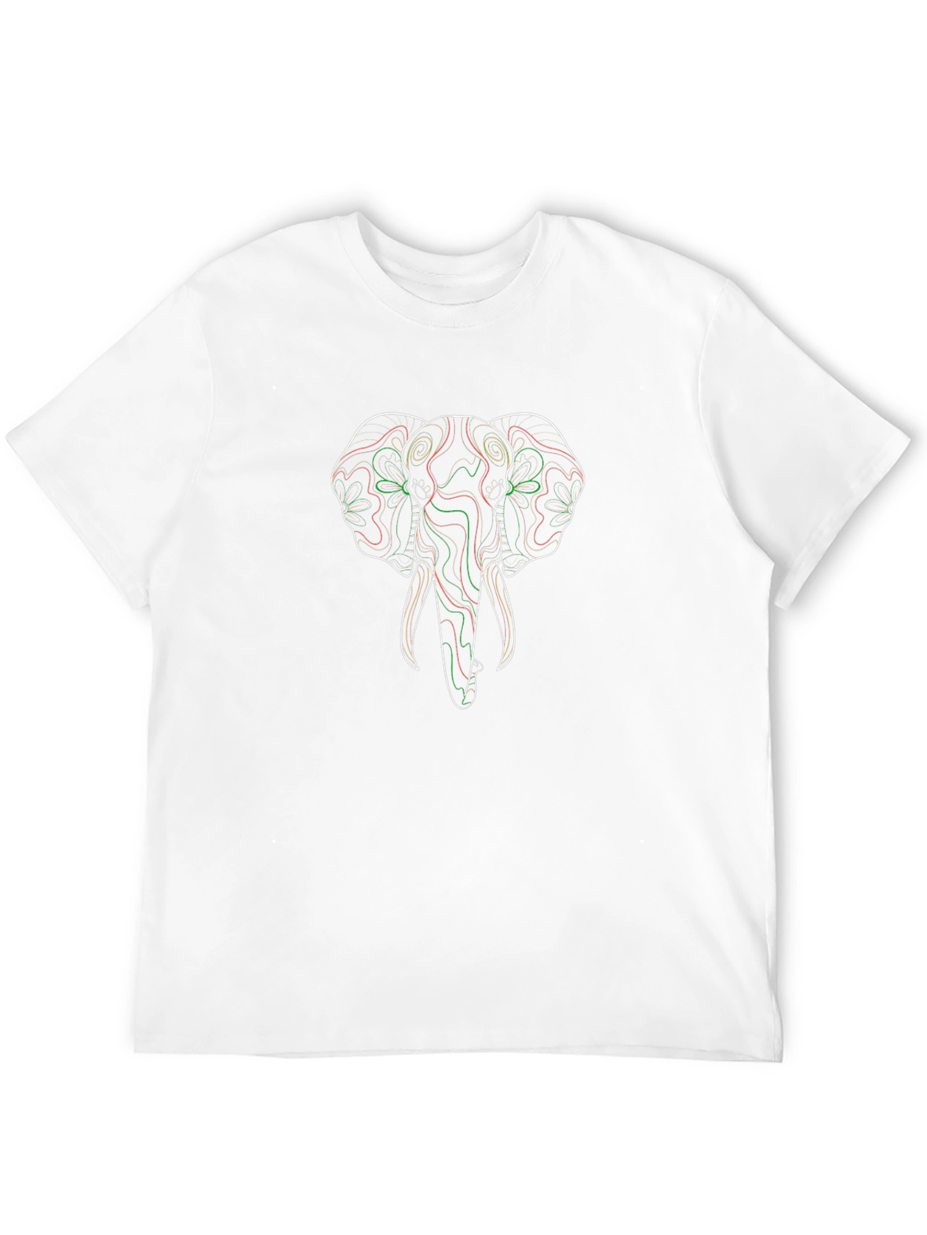 Abstract Elephant Graphic Tee - Black