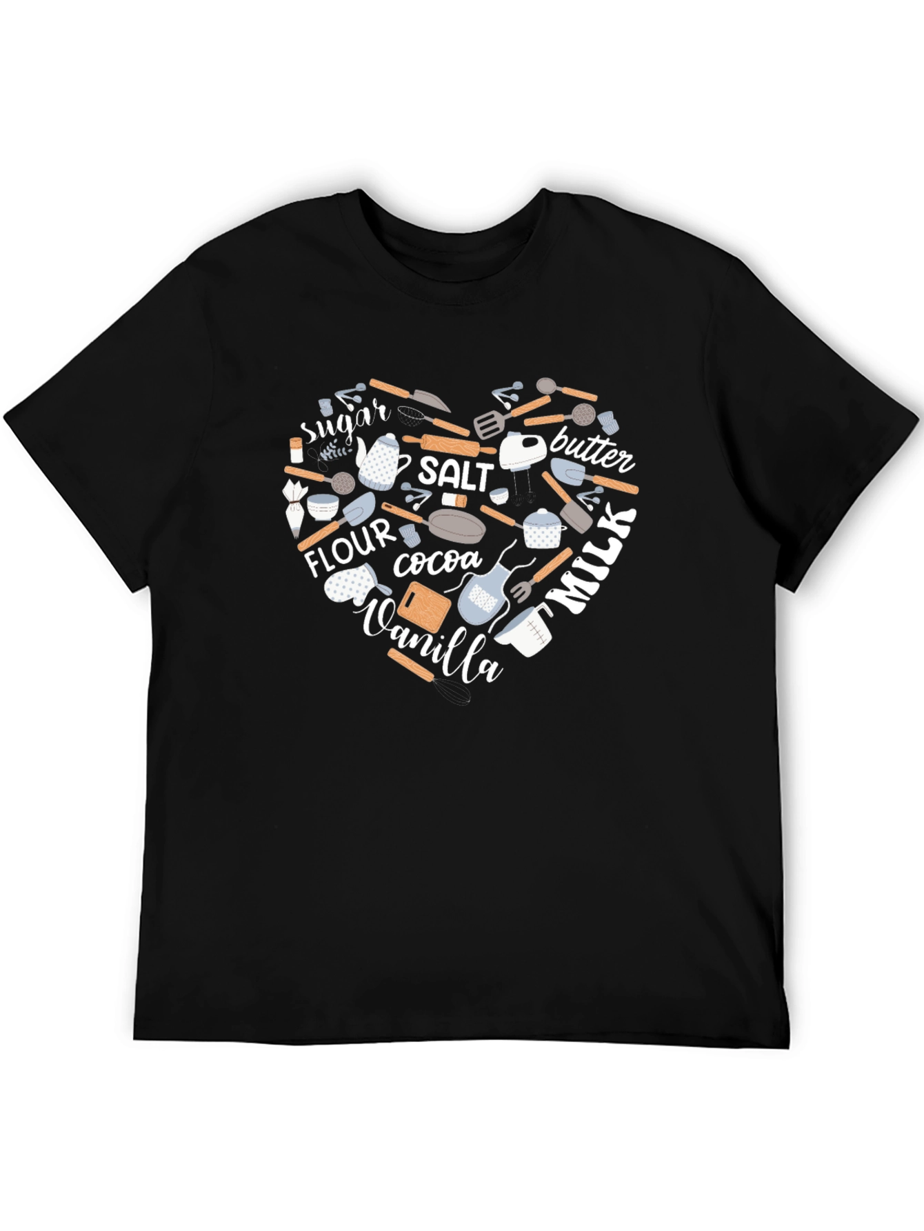 Baking Ingredients Heart Graphic T-Shirt