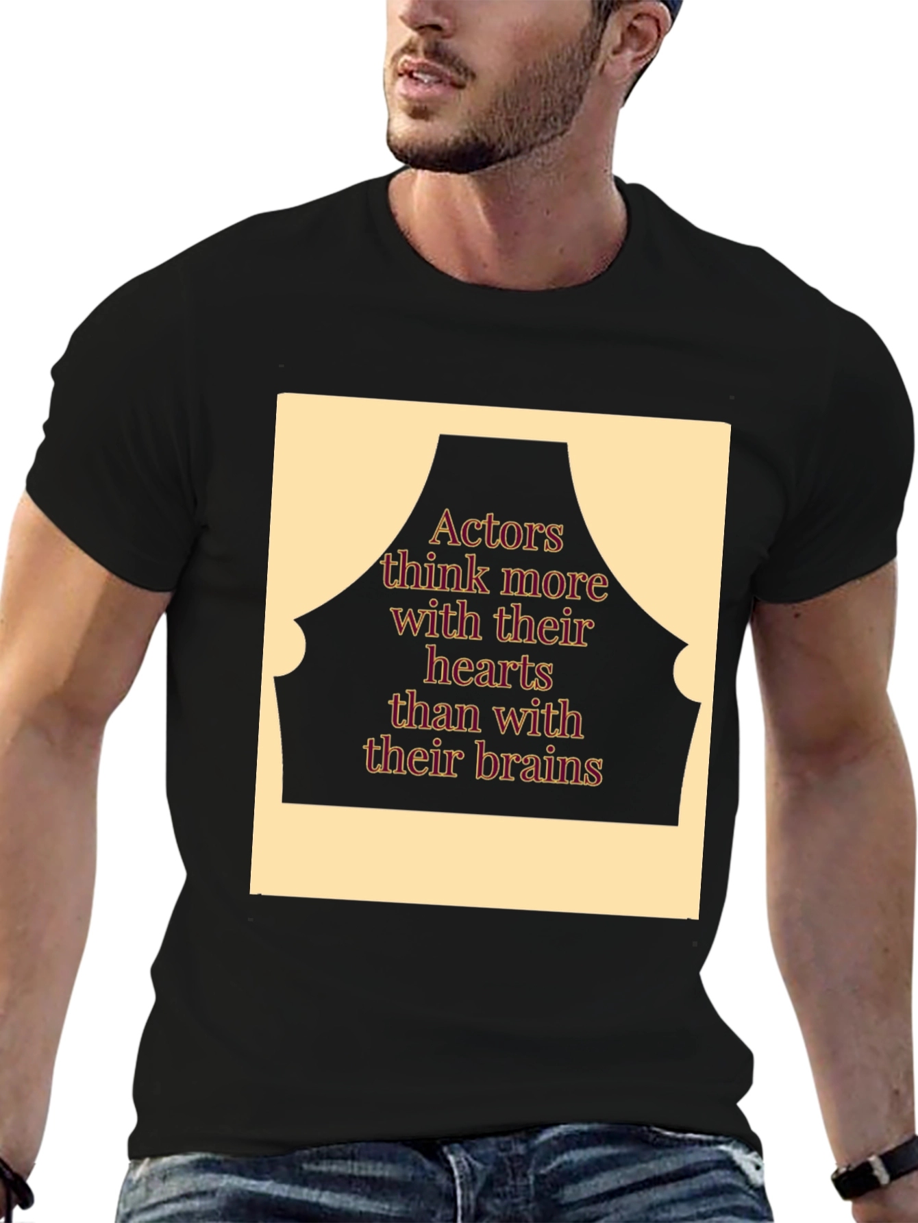 Actor Heart Over Brain Black T-Shirt