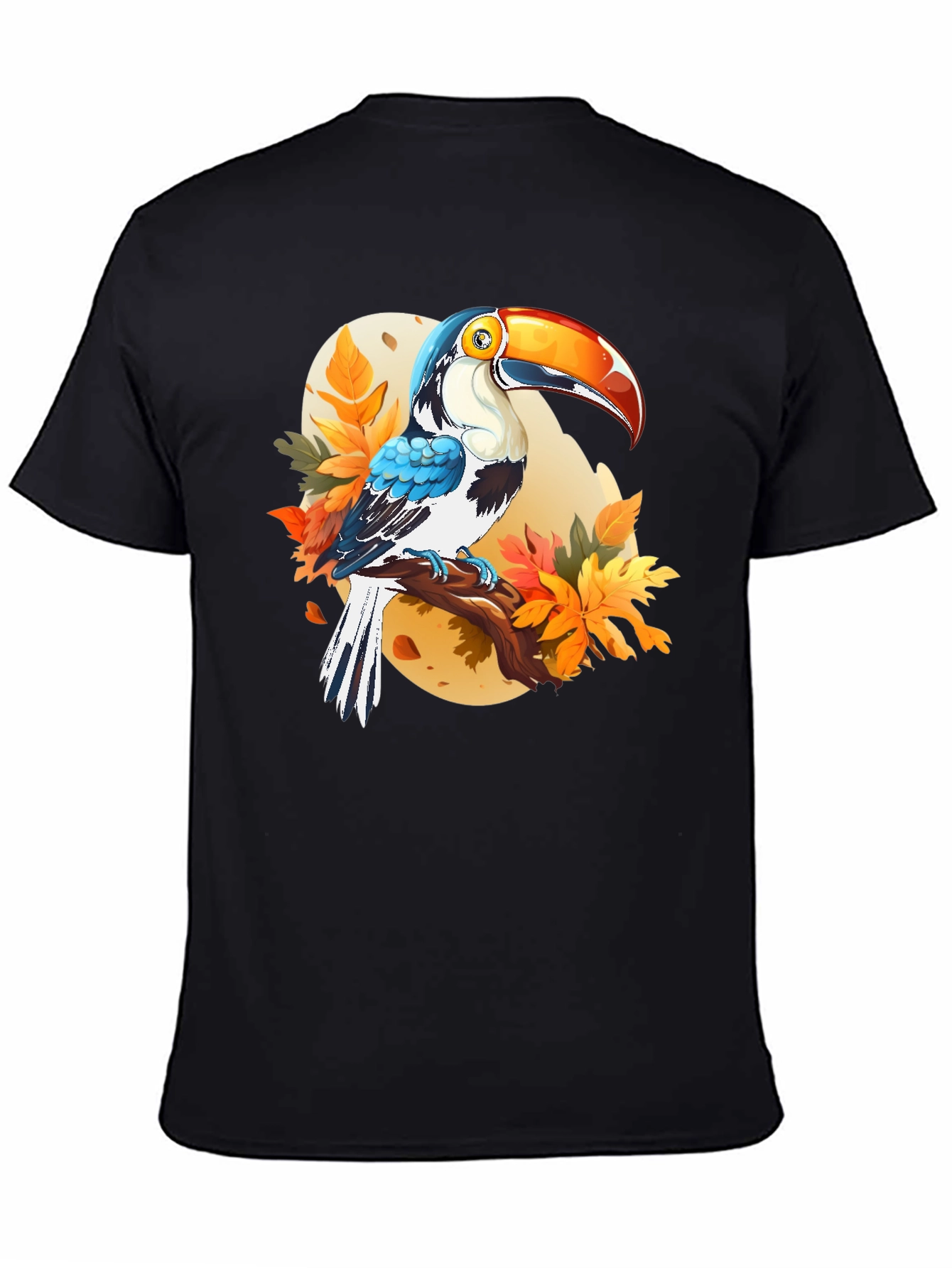 Toucan Graphic Print Black T-Shirt
