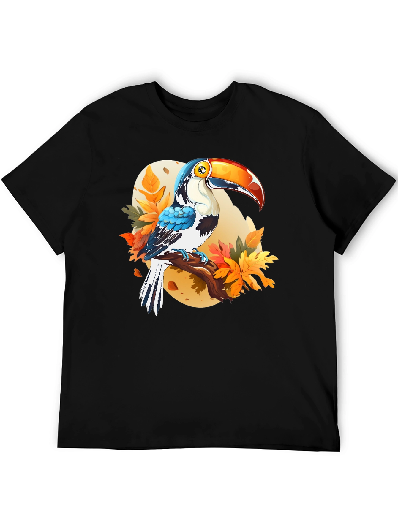 Toucan Graphic Print Black T-Shirt